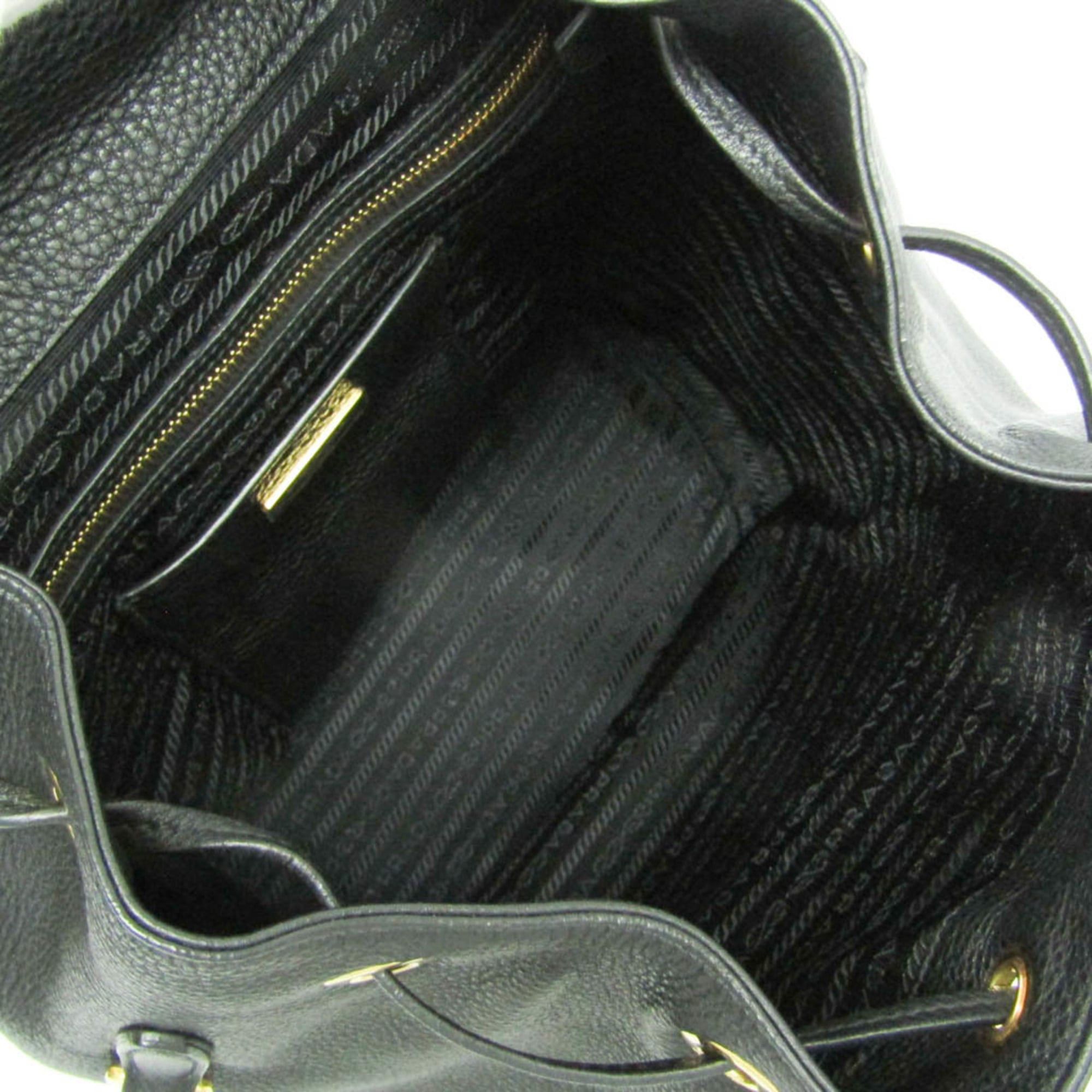 Prada Prada VIT.DAINO 1BZ035 Women's Leather Backpack Black Size ONE SIZE - 4 Thumbnail