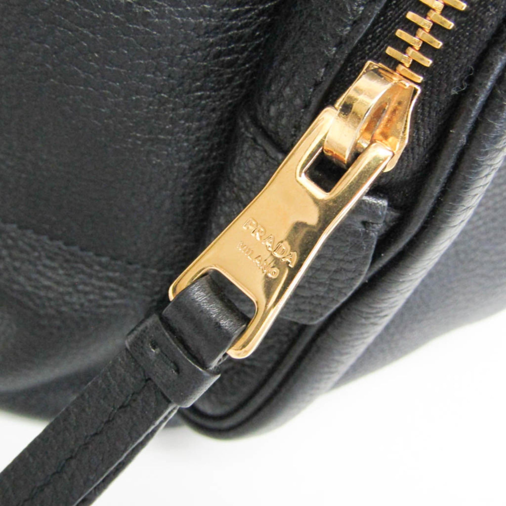 Prada Prada VIT.DAINO 1BZ035 Women's Leather Backpack Black Size ONE SIZE - 8 Thumbnail