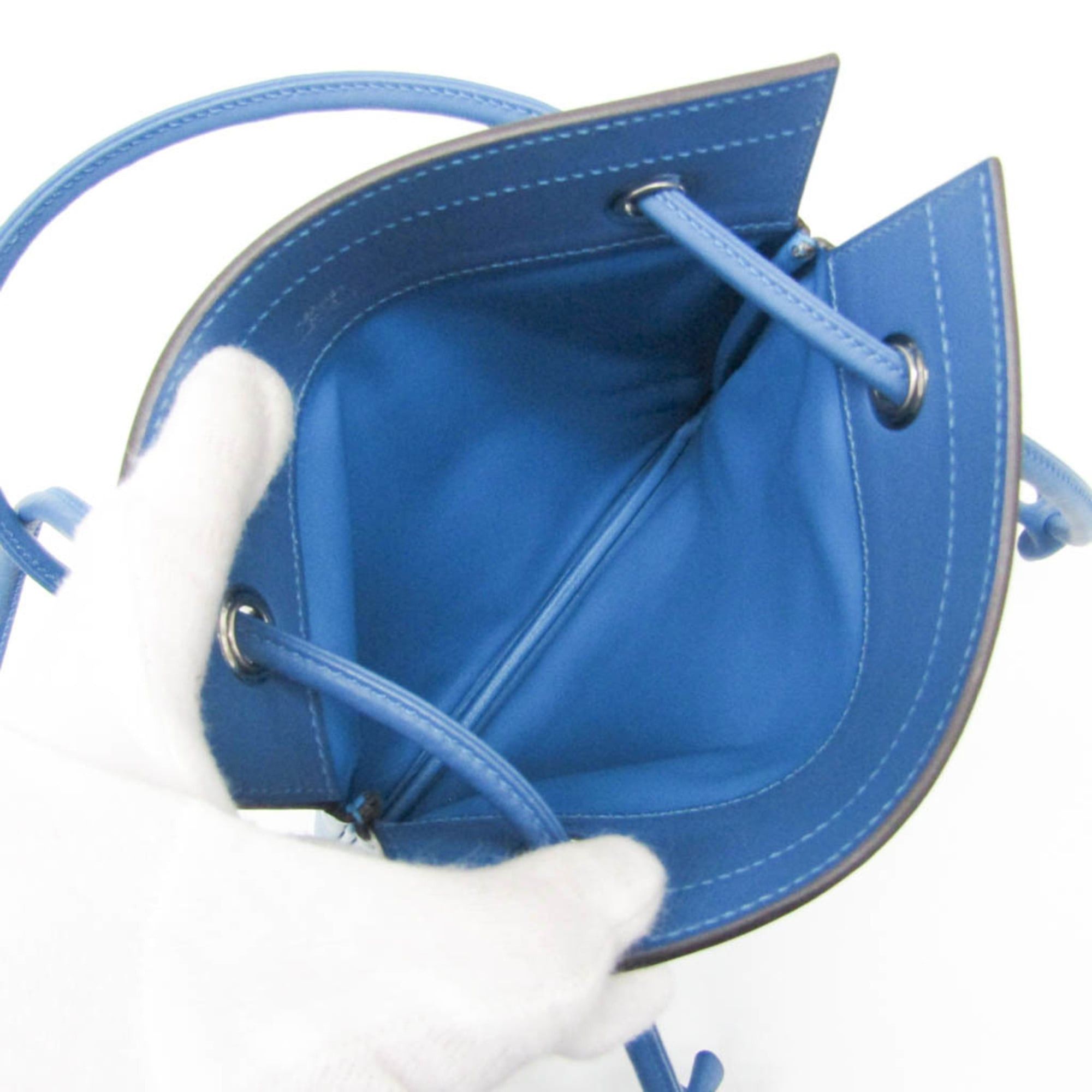 Hermes Hermes Aline Mini H082365CKAA Women's Agneau Milo,Swift Leather Shoulder Bag Blue Size ONE SIZE - 4 Thumbnail