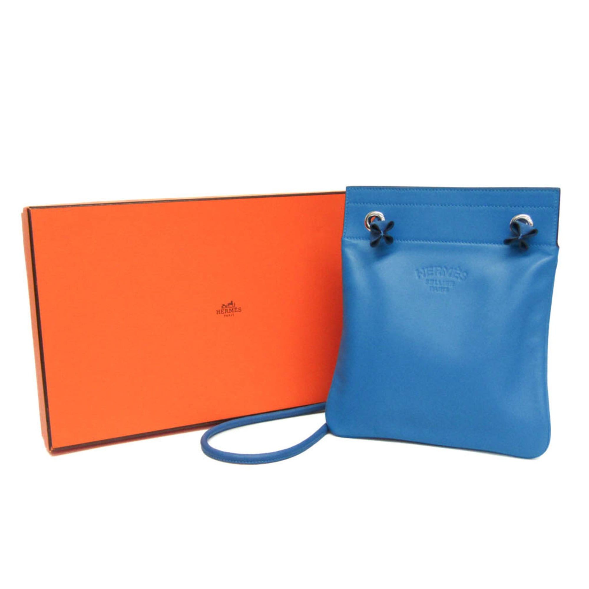 Hermes Hermes Aline Mini H082365CKAA Women's Agneau Milo,Swift Leather Shoulder Bag Blue Size ONE SIZE - 2 Thumbnail