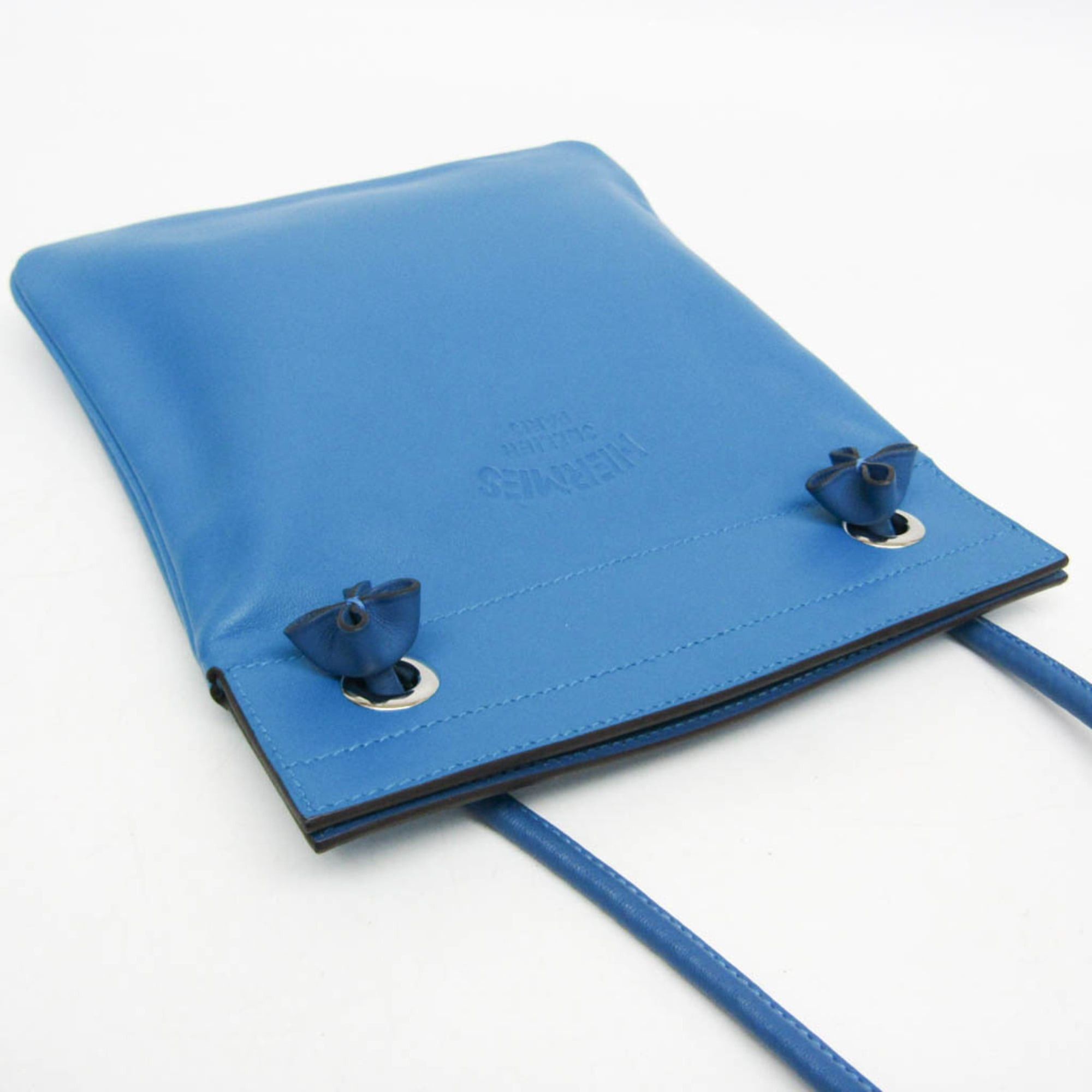 Hermes Hermes Aline Mini H082365CKAA Women's Agneau Milo,Swift Leather Shoulder Bag Blue Size ONE SIZE - 7 Thumbnail