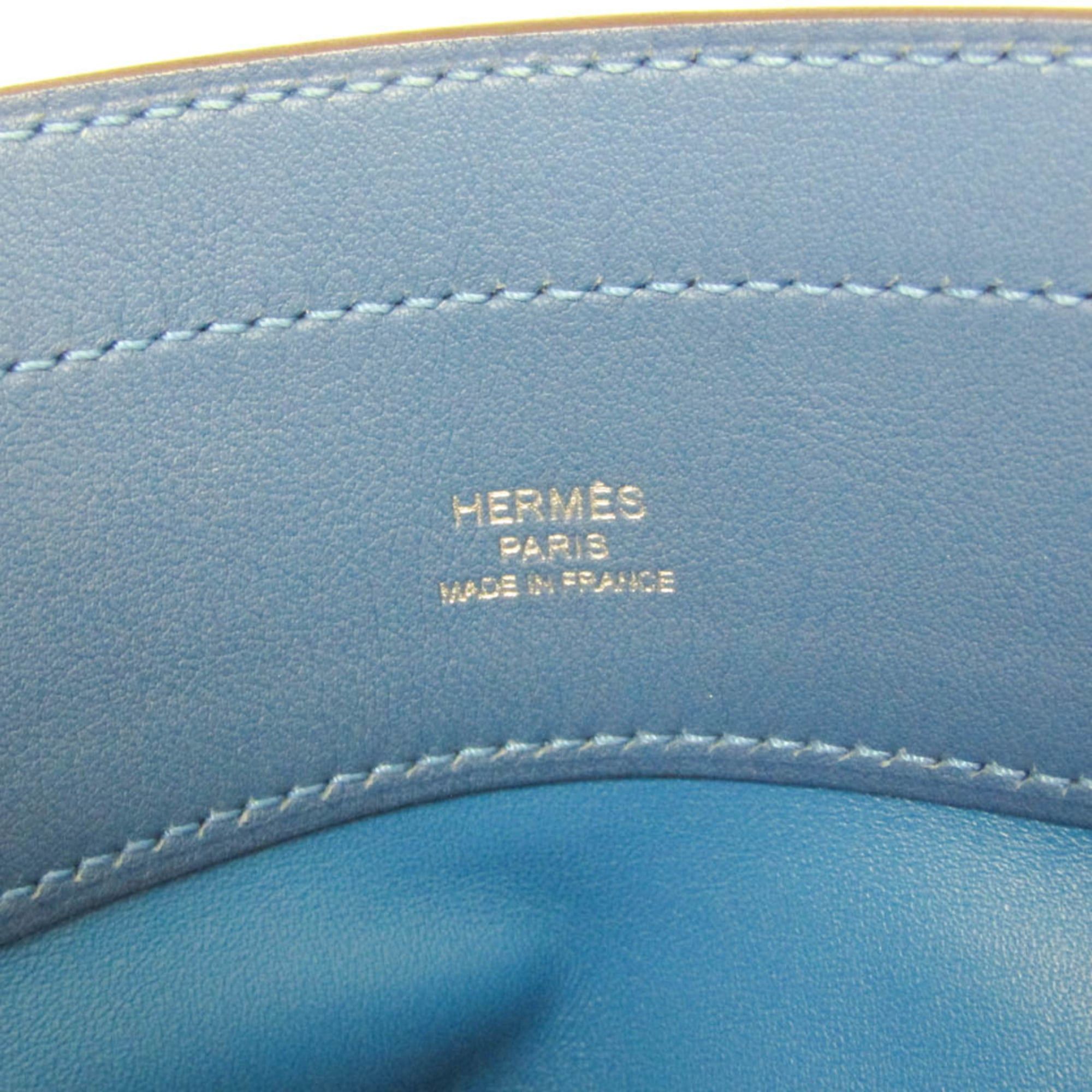 Hermes Hermes Aline Mini H082365CKAA Women's Agneau Milo,Swift Leather Shoulder Bag Blue Size ONE SIZE - 12 Thumbnail
