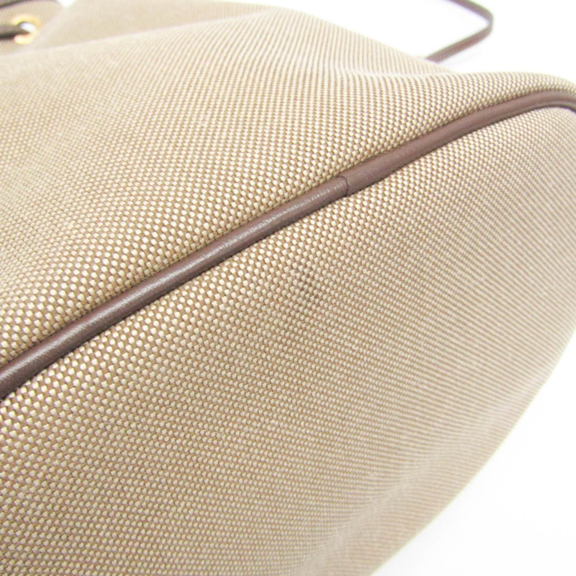 Prada Prada Logo Jacquard Drawstring Bag Women's Leather,Jacquard Handbag,Shoulder Bag Beige Brown,Dark Brown Size ONE SIZE - 4 Thumbnail