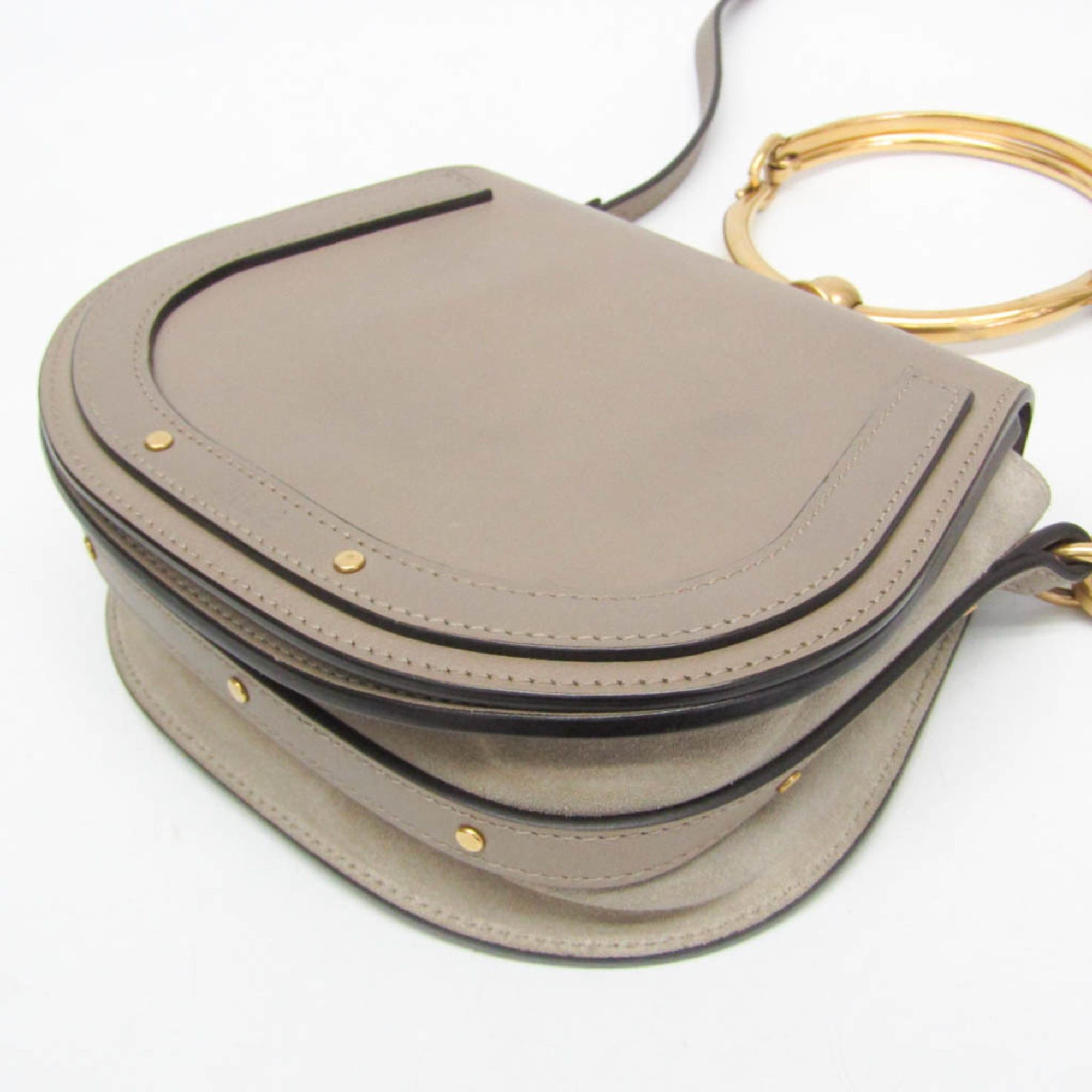 Chloe Chloé Nile Women's Leather,Suede Handbag,Shoulder Bag Grayish Size ONE SIZE - 5 Thumbnail