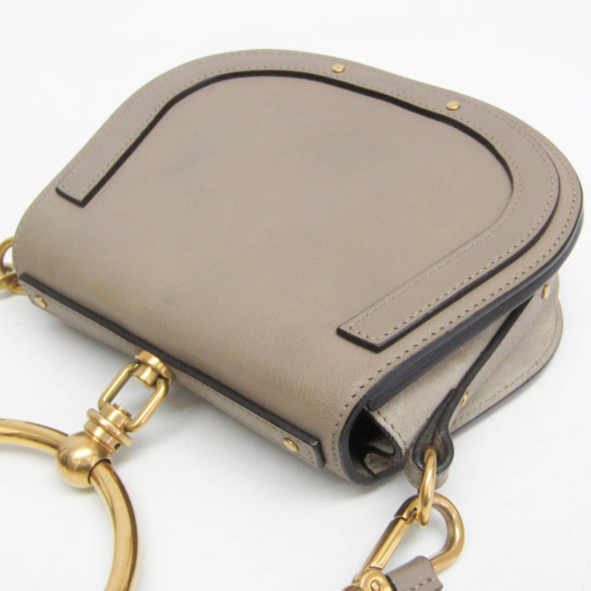 Chloe Chloé Nile Women's Leather,Suede Handbag,Shoulder Bag Grayish Size ONE SIZE - 6 Thumbnail