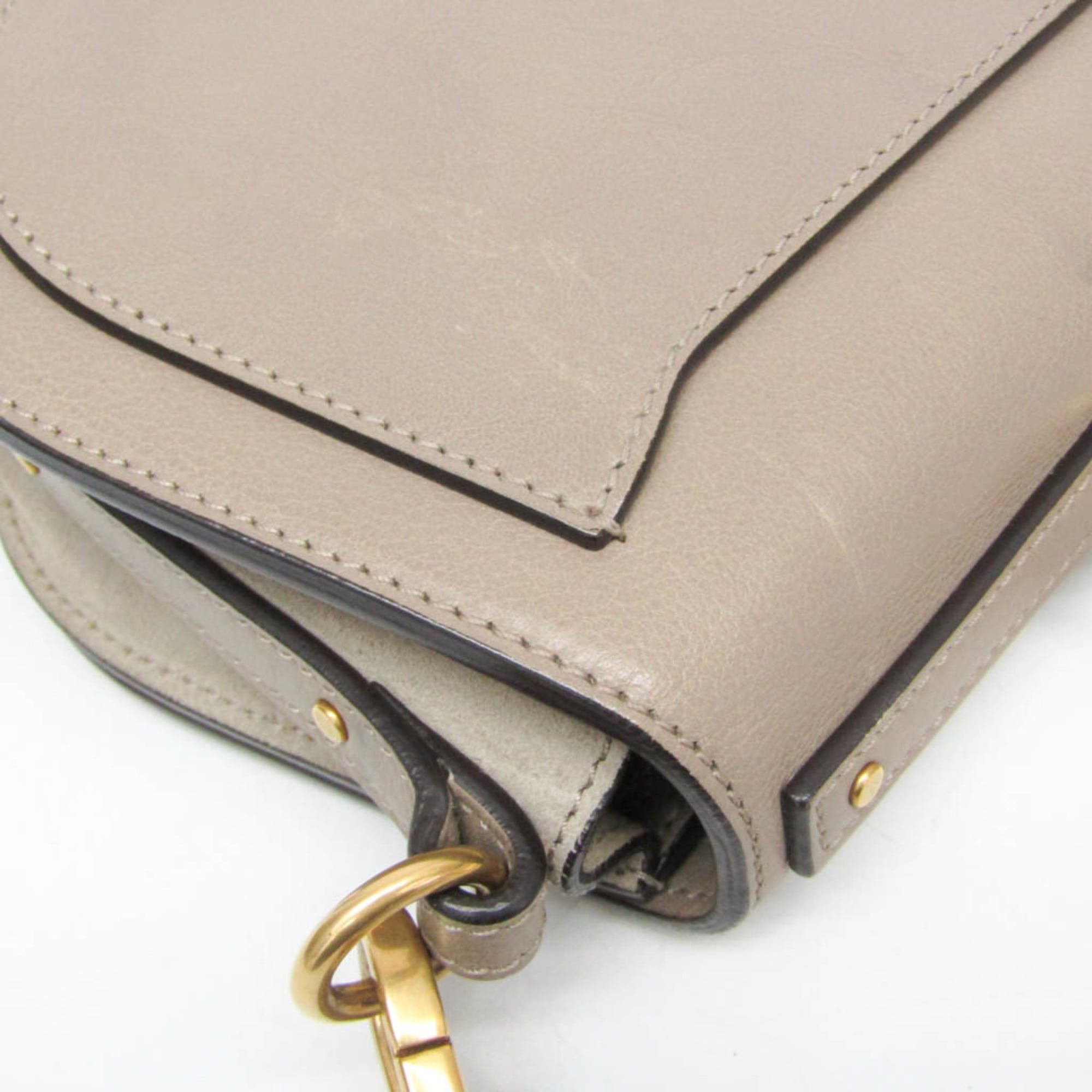 Chloe Chloé Nile Women's Leather,Suede Handbag,Shoulder Bag Grayish Size ONE SIZE - 7 Thumbnail