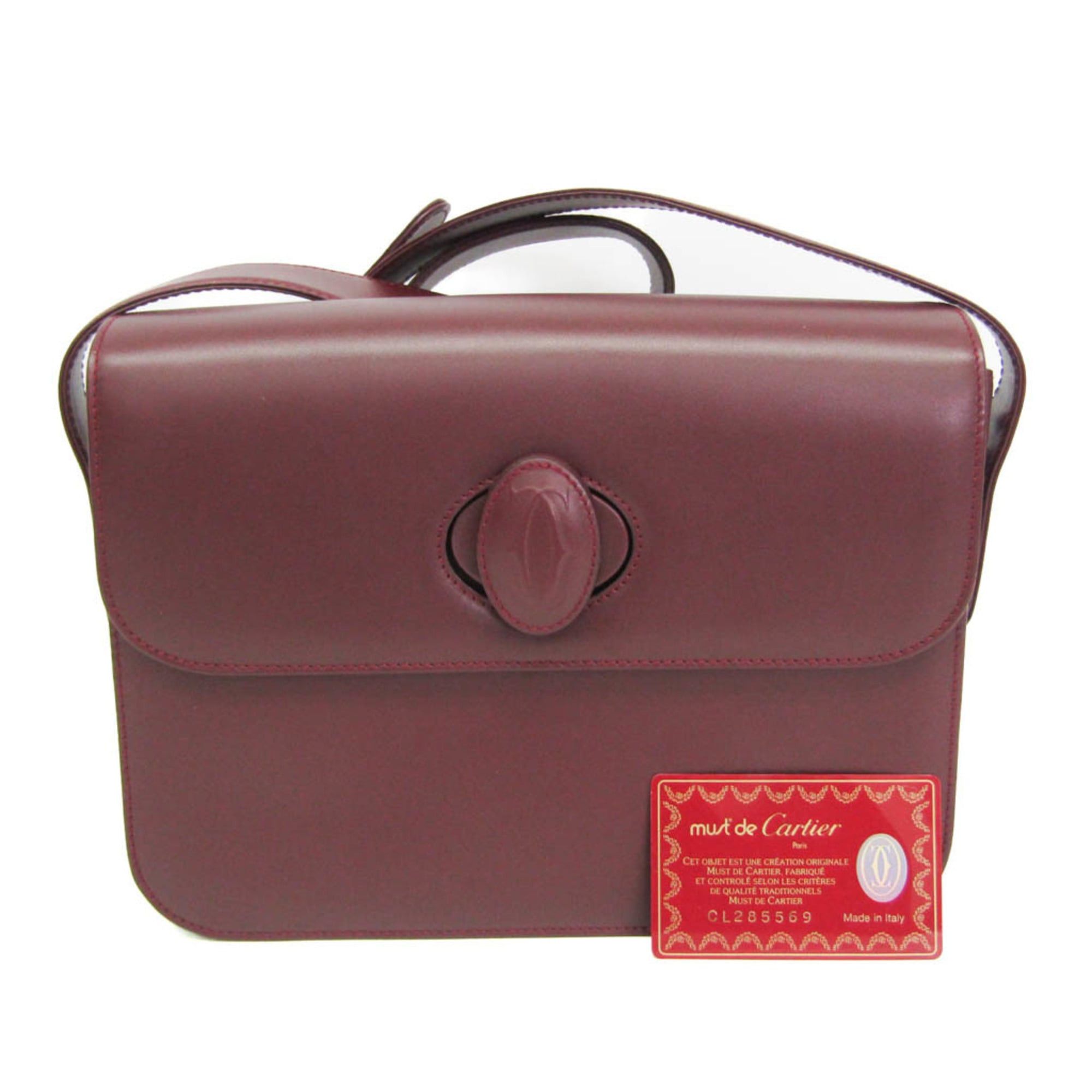 Cartier Cartier Must Women's Leather Shoulder Bag Bordeaux Size ONE SIZE - 2 Thumbnail