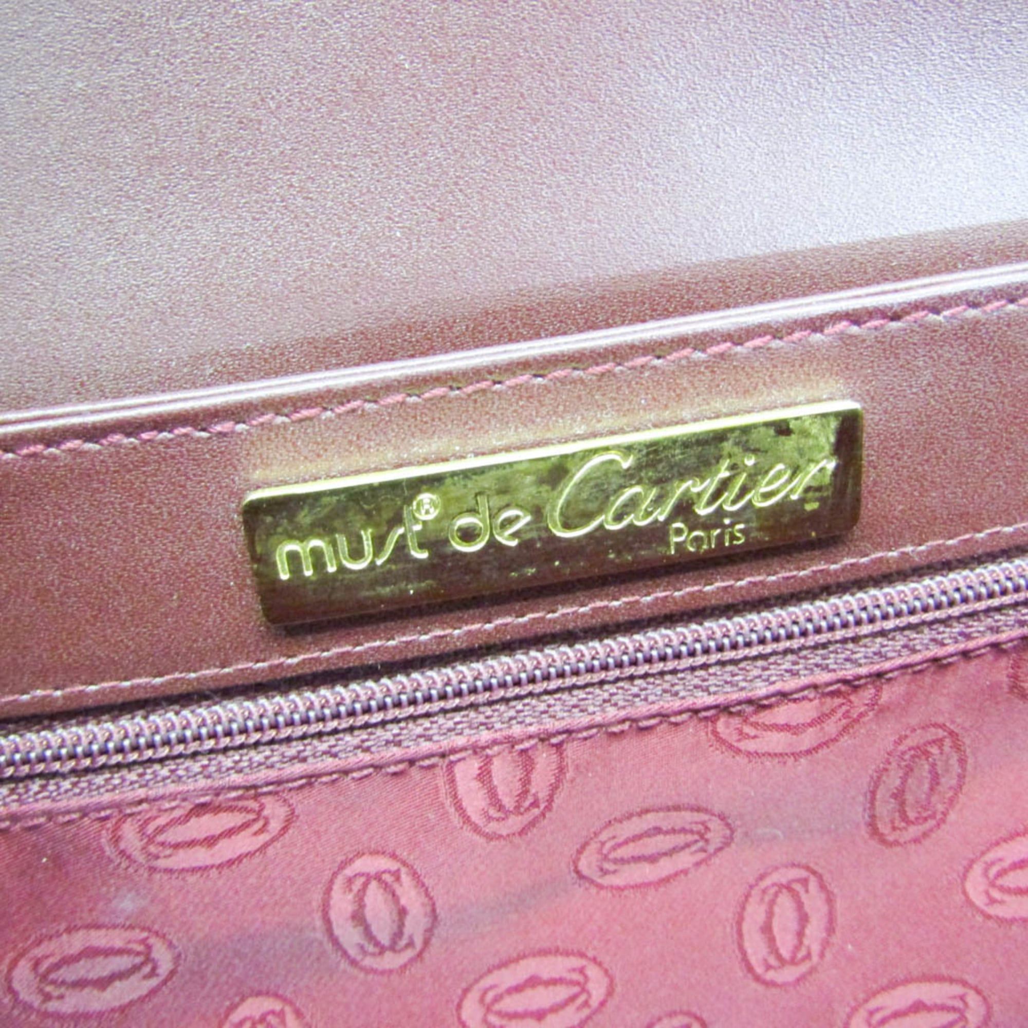 Cartier Cartier Must Women's Leather Shoulder Bag Bordeaux Size ONE SIZE - 13 Thumbnail