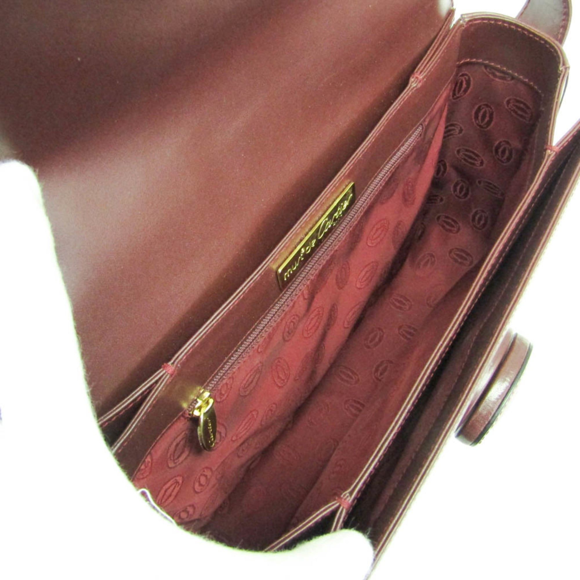 Cartier Cartier Must Women's Leather Shoulder Bag Bordeaux Size ONE SIZE - 4 Thumbnail