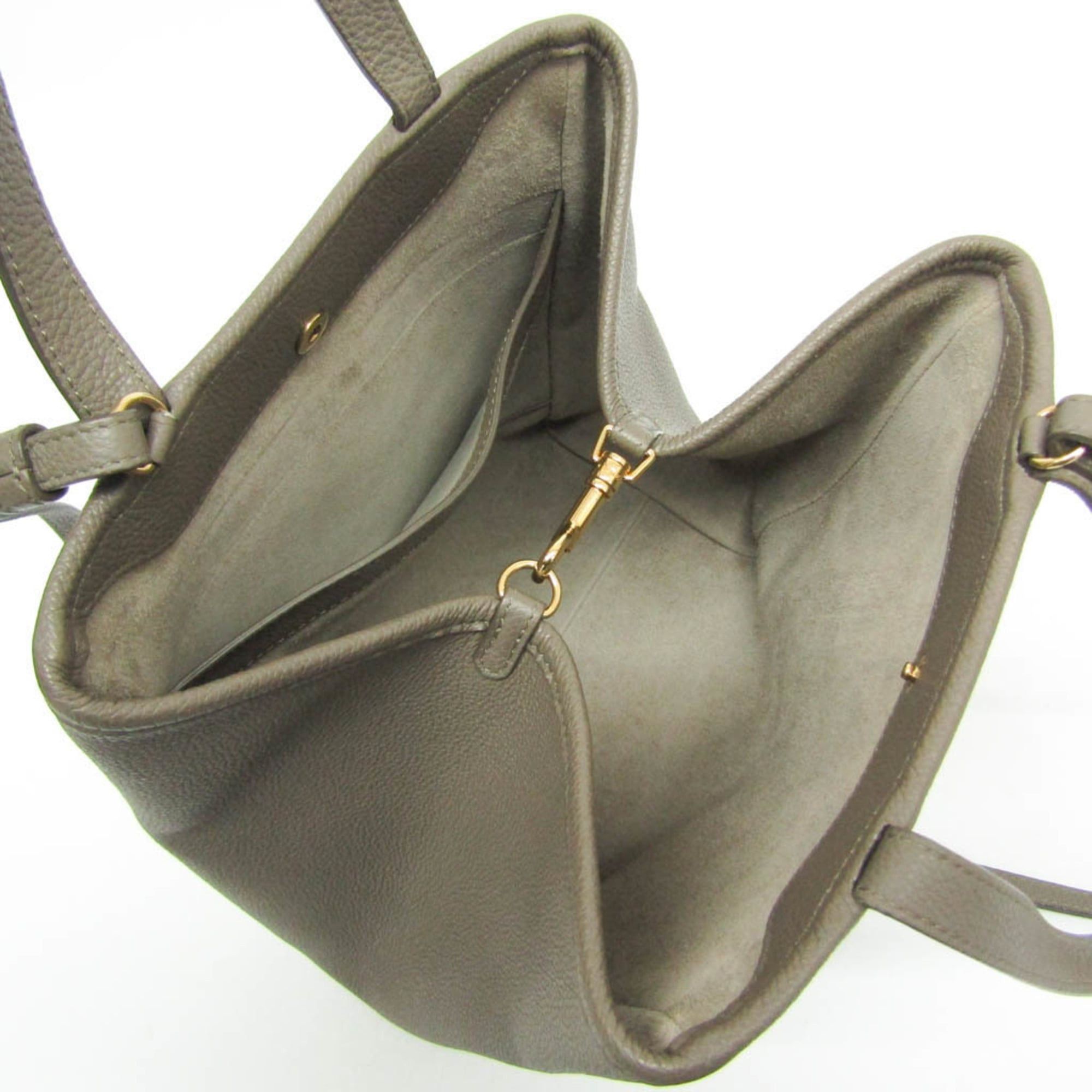 Celine Celine Small Fold Cabas 194073 Women's Leather Handbag,Shoulder Bag Gray Brown Size ONE SIZE - 4 Thumbnail