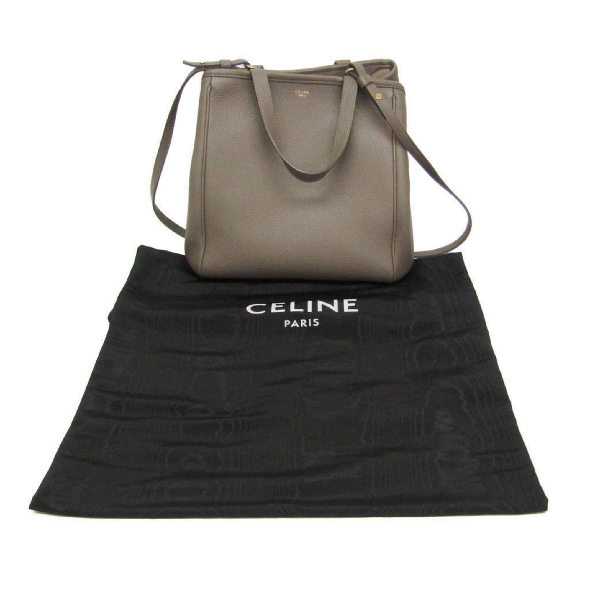 Celine Celine Small Fold Cabas 194073 Women's Leather Handbag,Shoulder Bag Gray Brown Size ONE SIZE - 2 Thumbnail