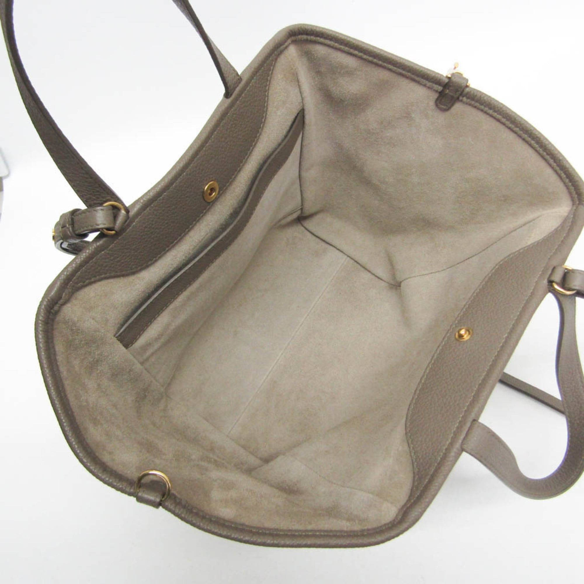 Celine Celine Small Fold Cabas 194073 Women's Leather Handbag,Shoulder Bag Gray Brown Size ONE SIZE - 5 Thumbnail