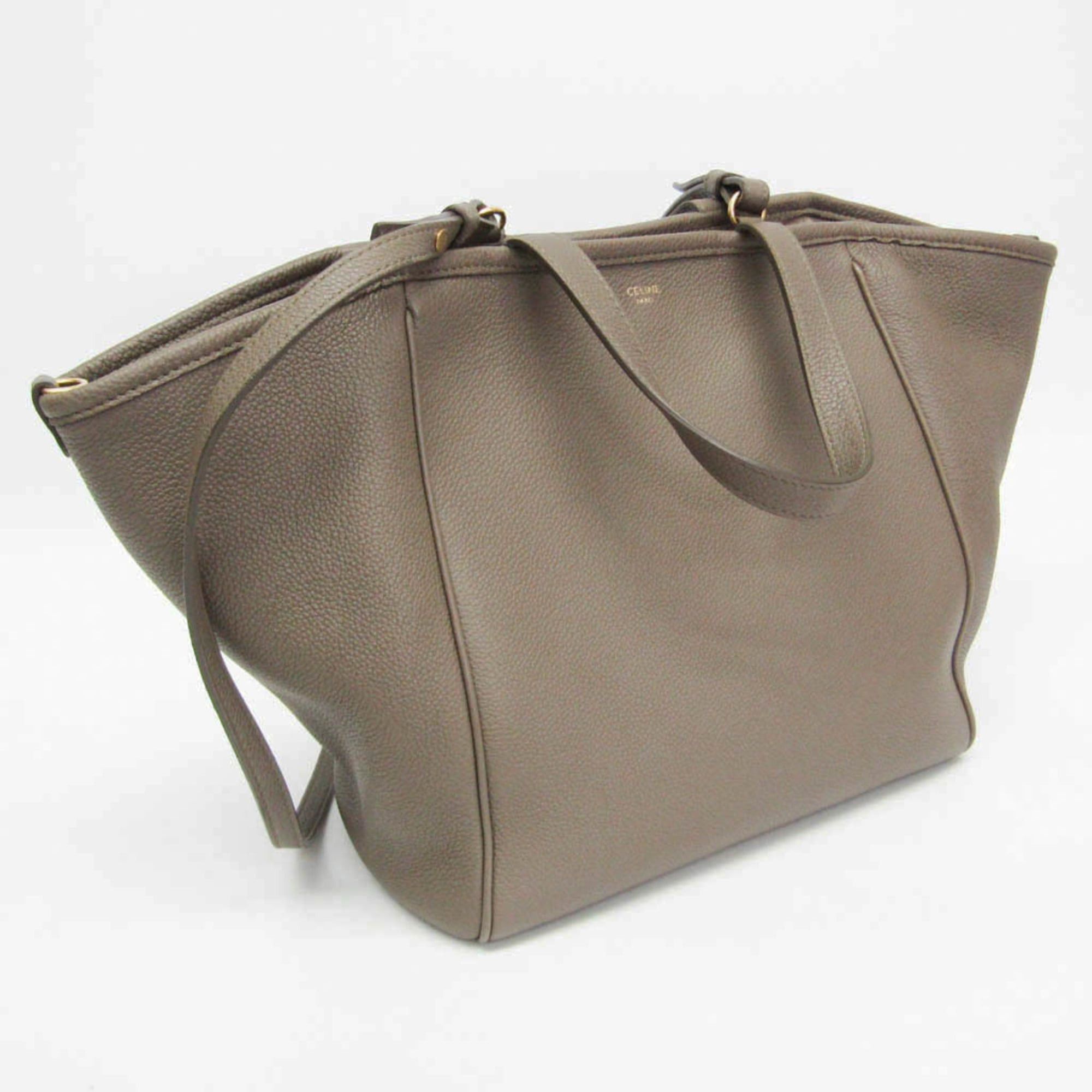 Celine Celine Small Fold Cabas 194073 Women's Leather Handbag,Shoulder Bag Gray Brown Size ONE SIZE - 9 Thumbnail