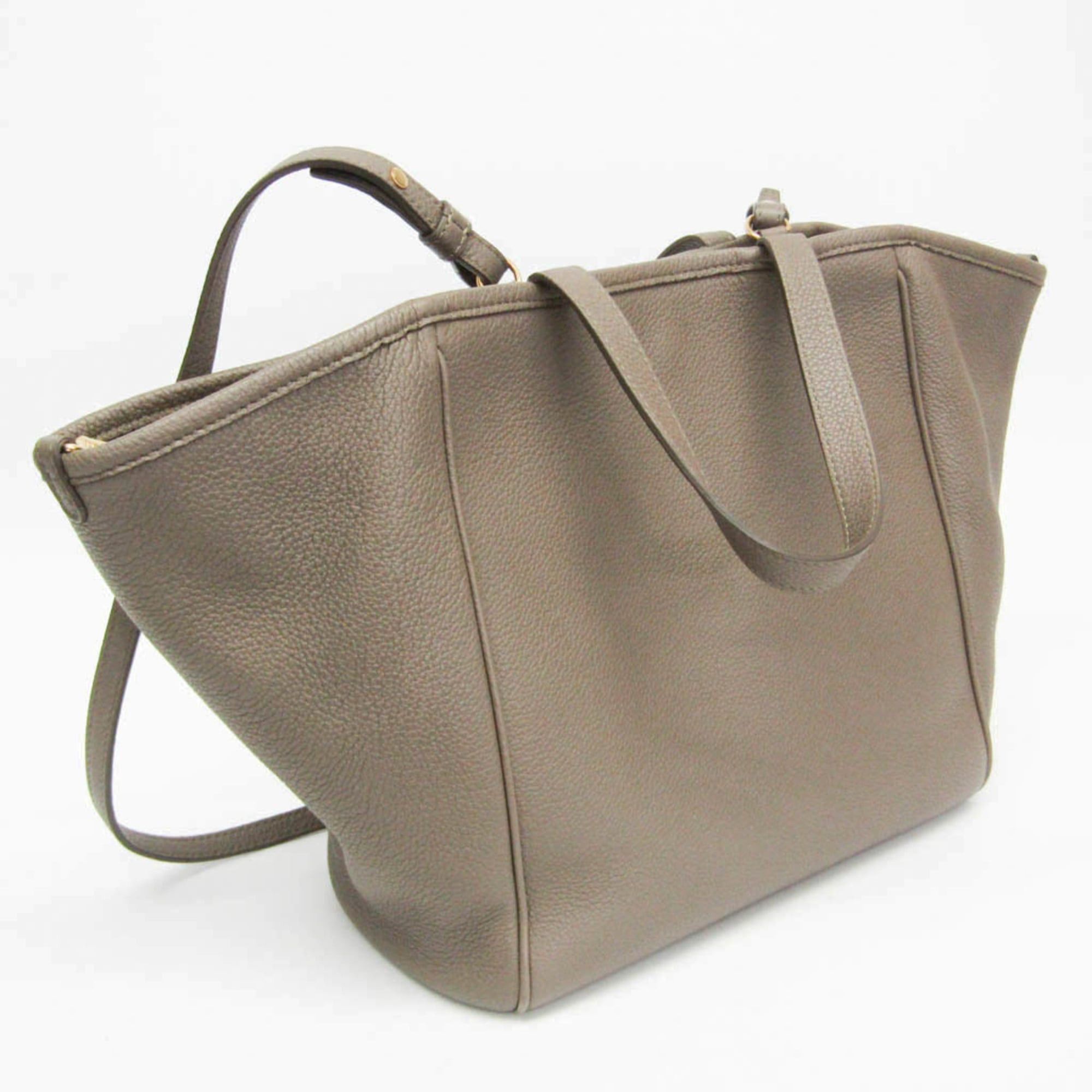 Celine Celine Small Fold Cabas 194073 Women's Leather Handbag,Shoulder Bag Gray Brown Size ONE SIZE - 8 Thumbnail