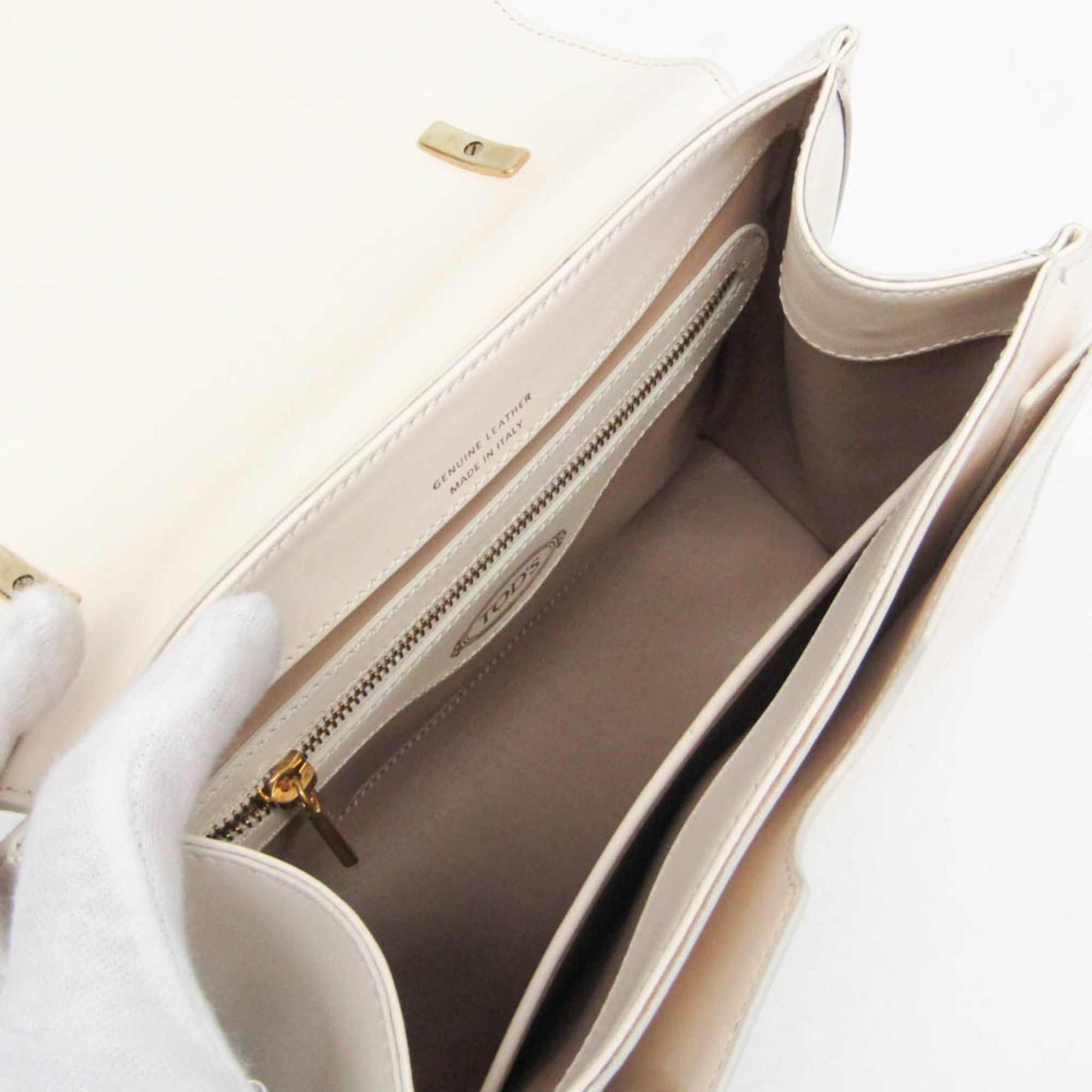 Tod's Tod's T Timeless Women's Leather Handbag,Shoulder Bag Off-white Size ONE SIZE - 3 Thumbnail