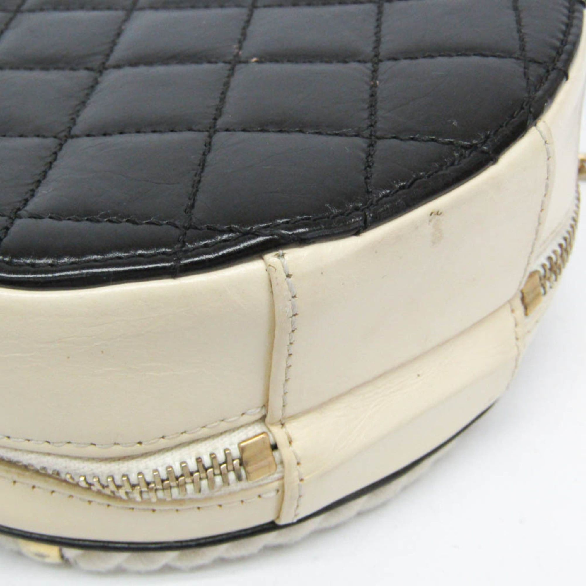 Chanel Chanel Coco Mark Round Chain Shoulder Bag Women's Leather Handbag,Shoulder Bag Black,Light Beige Size ONE SIZE - 5 Thumbnail