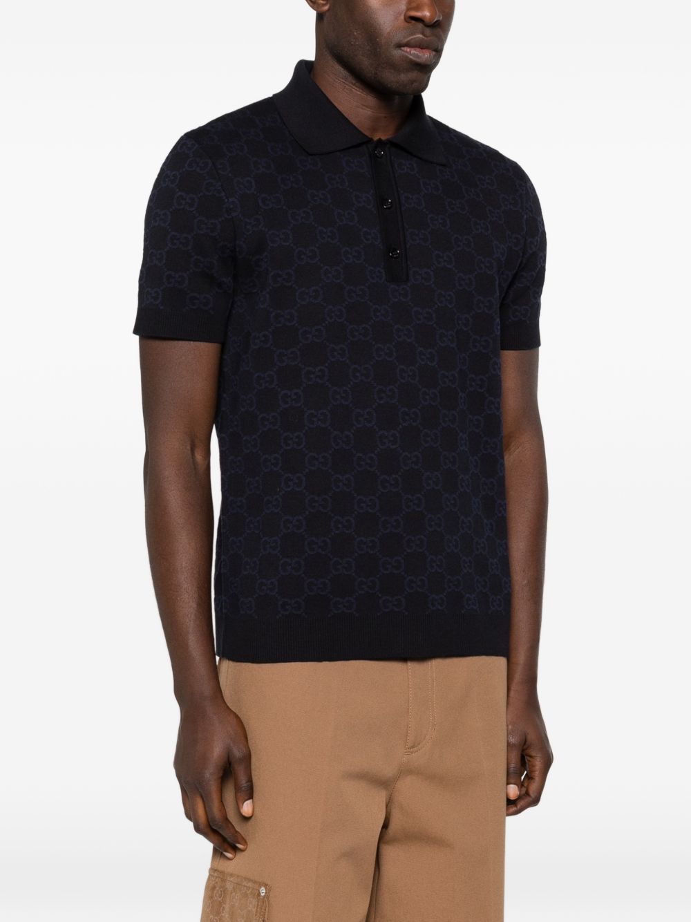 Gucci GG COTTON AND SILK POLO SHIRT Size US L / EU 52-54 / 3 - 3 Thumbnail