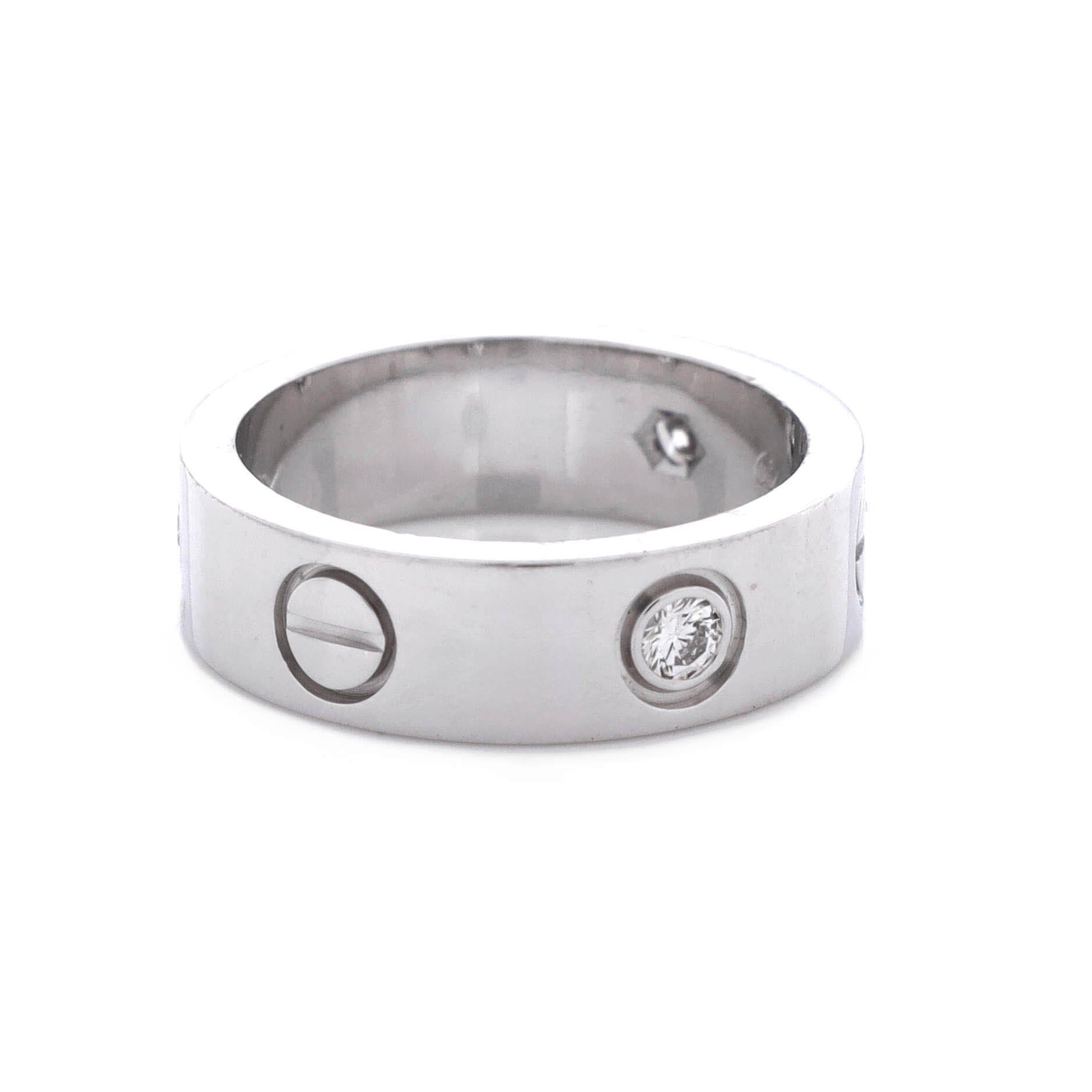 Cartier Love 3 Diamonds Band Ring Size ONE SIZE - 3 Thumbnail