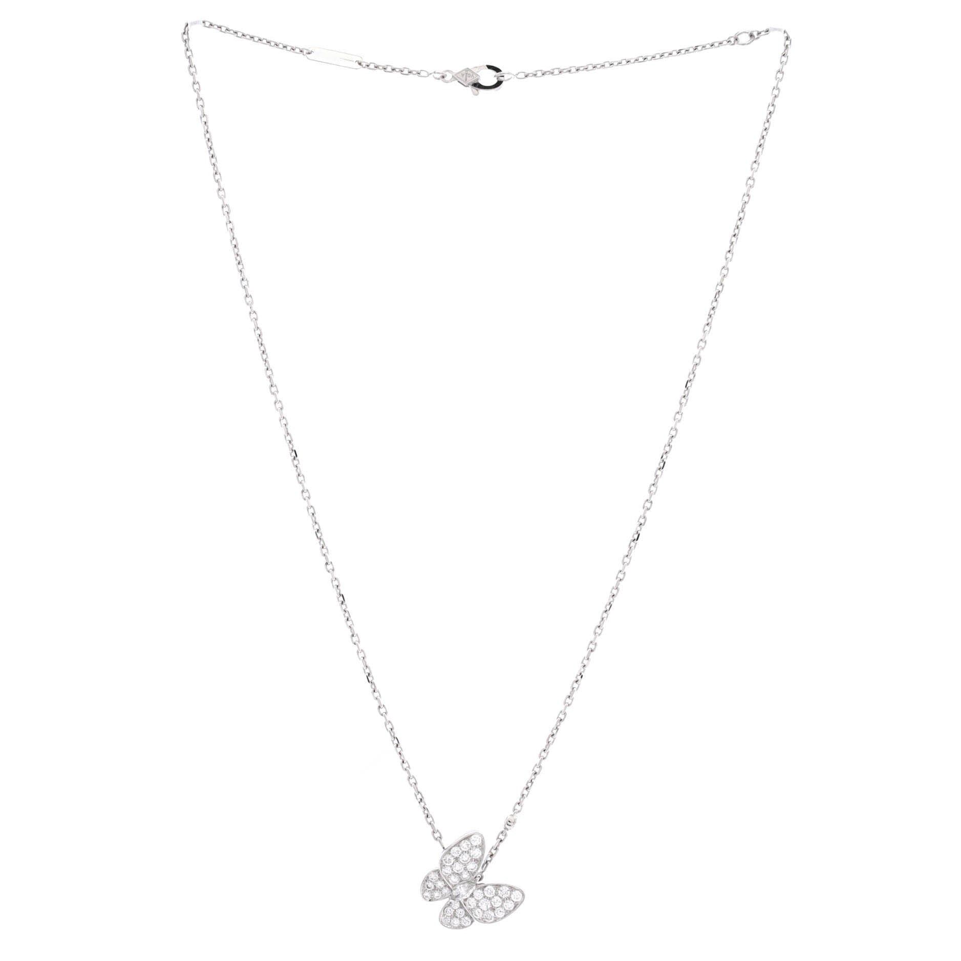 Van Cleef & Arpels Two Butterfly Pendant Necklace Size ONE SIZE - 3 Thumbnail