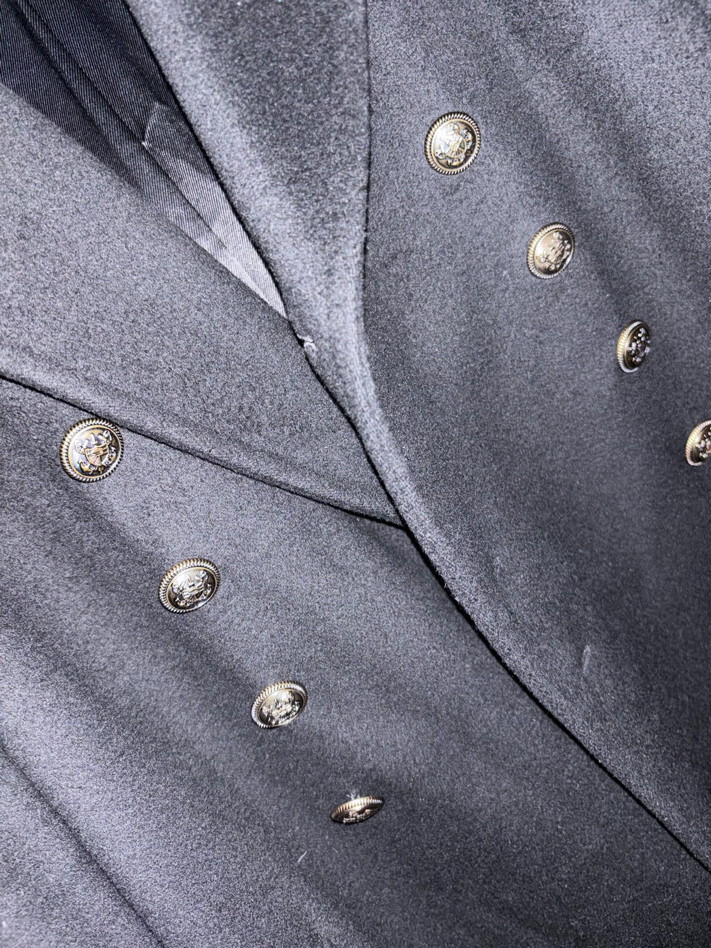 Anthony Vaccarello Saint Laurent Double-Breasted Gold Button Coat Size US S / EU 44-46 / 1 - 3 Thumbnail