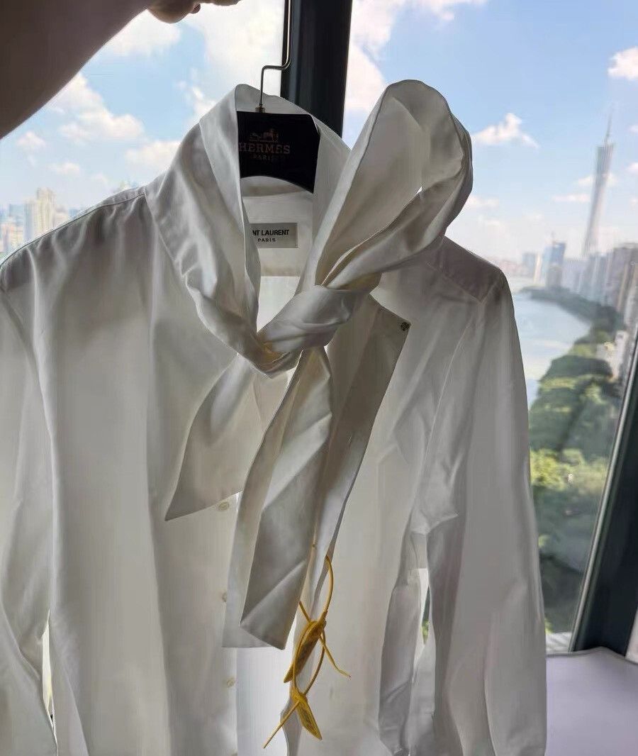 Saint Laurent Paris Saint Laurent Large Bow Shirt Size US XXS / EU 40 - 2 Thumbnail