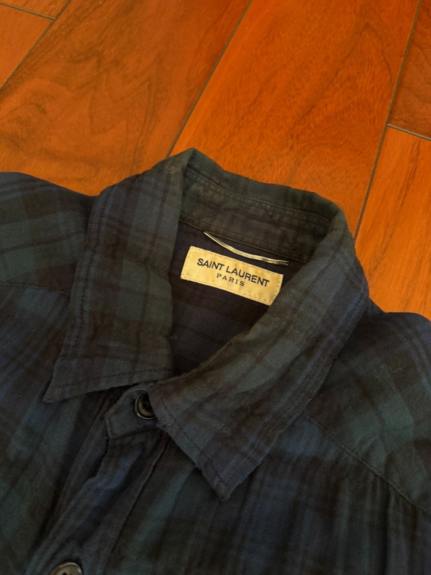 Hedi Slimane Saint Laurent Gradient Plaid Shirt S Size US S / EU 44-46 / 1 - 2 Thumbnail
