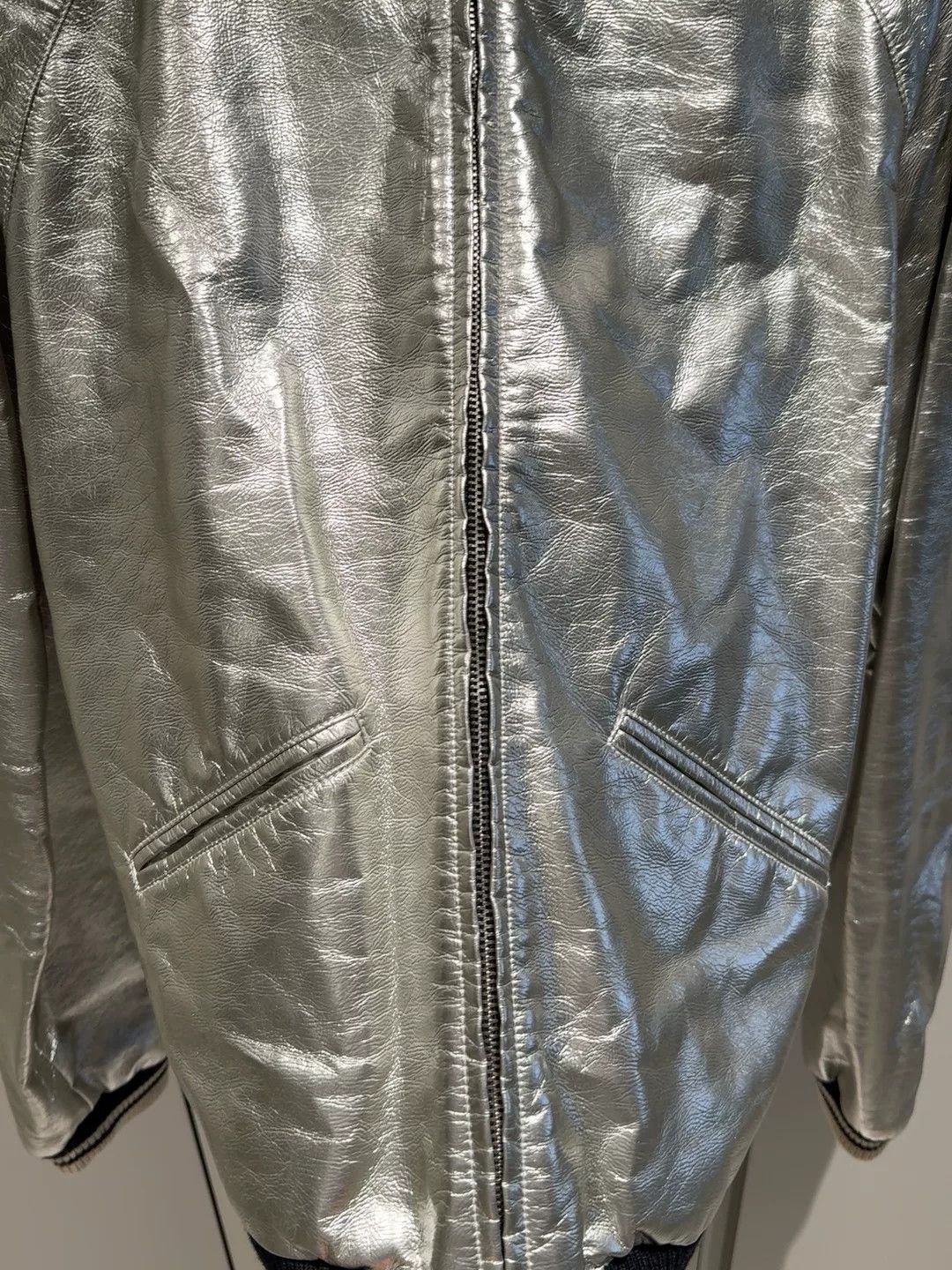 Saint Laurent Paris Saint Laurent Silver Baseball Jacket XL Size US XL / EU 56 / 4 - 9 Thumbnail