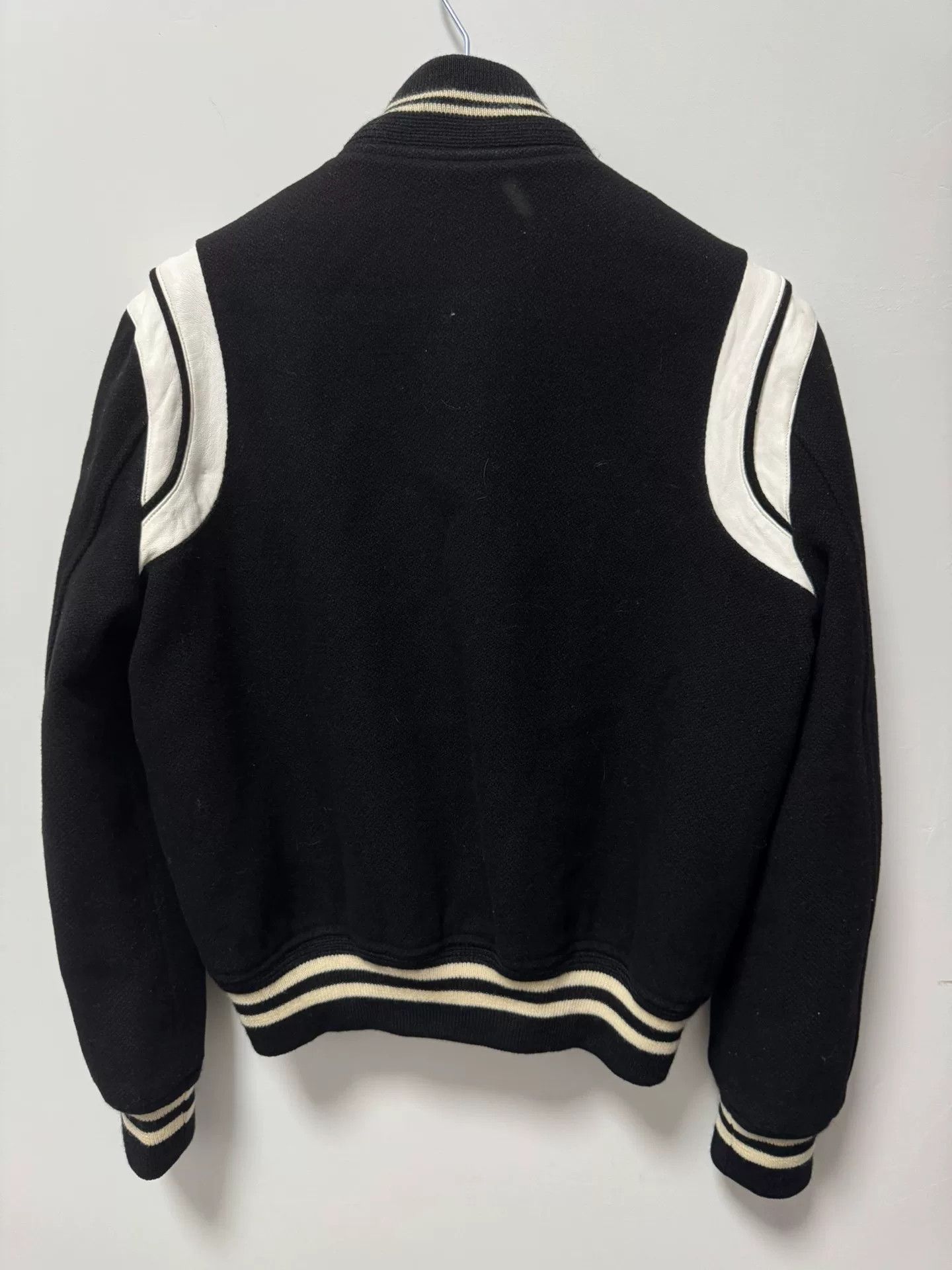 Hedi Slimane Saint Laurent 15FW Leather Varsity Jacket Size US S / EU 44-46 / 1 - 2 Thumbnail