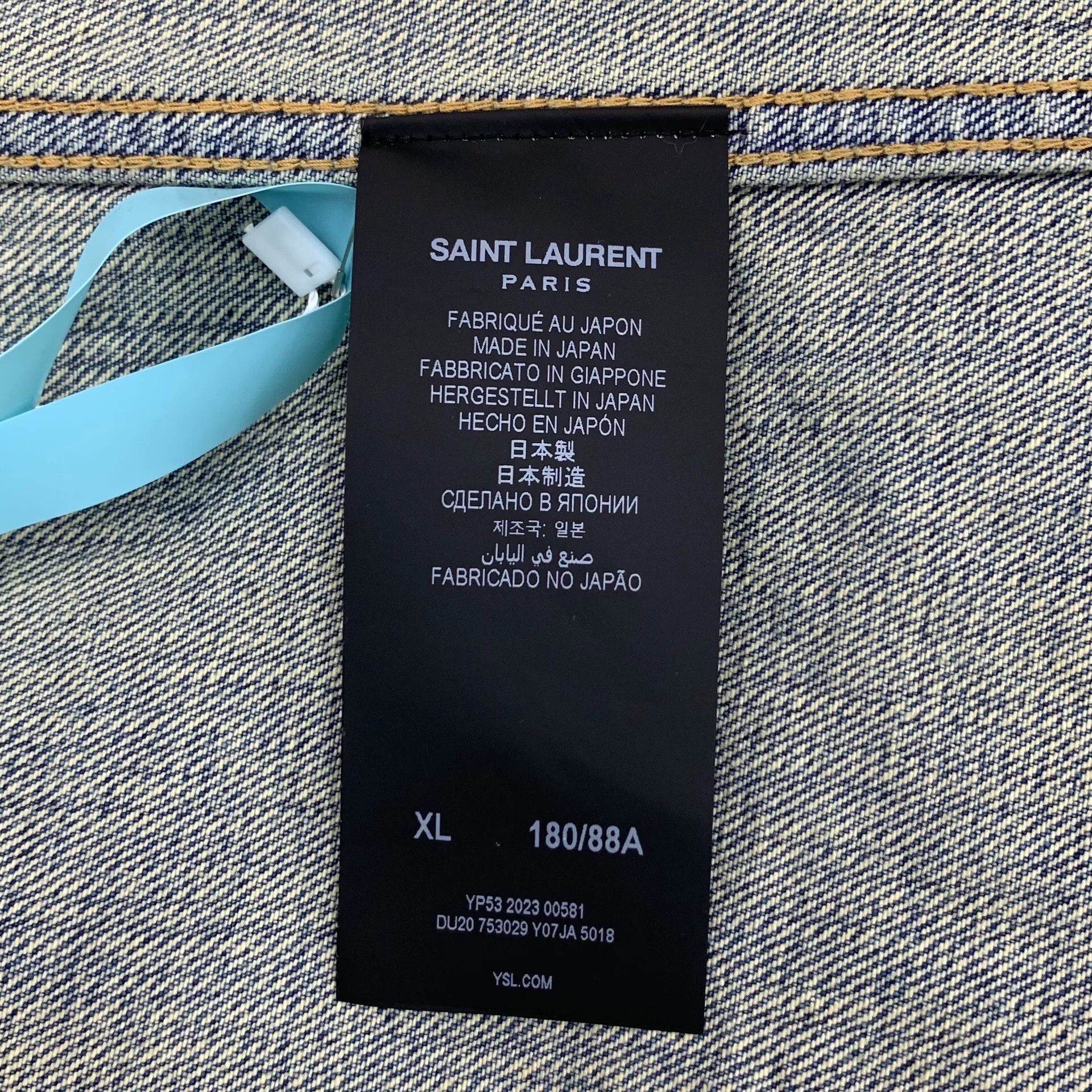 Yves Saint Laurent Yves Saint Laurent Blue Denim Shirt Size US XL / EU 56 / 4 - 6 Thumbnail