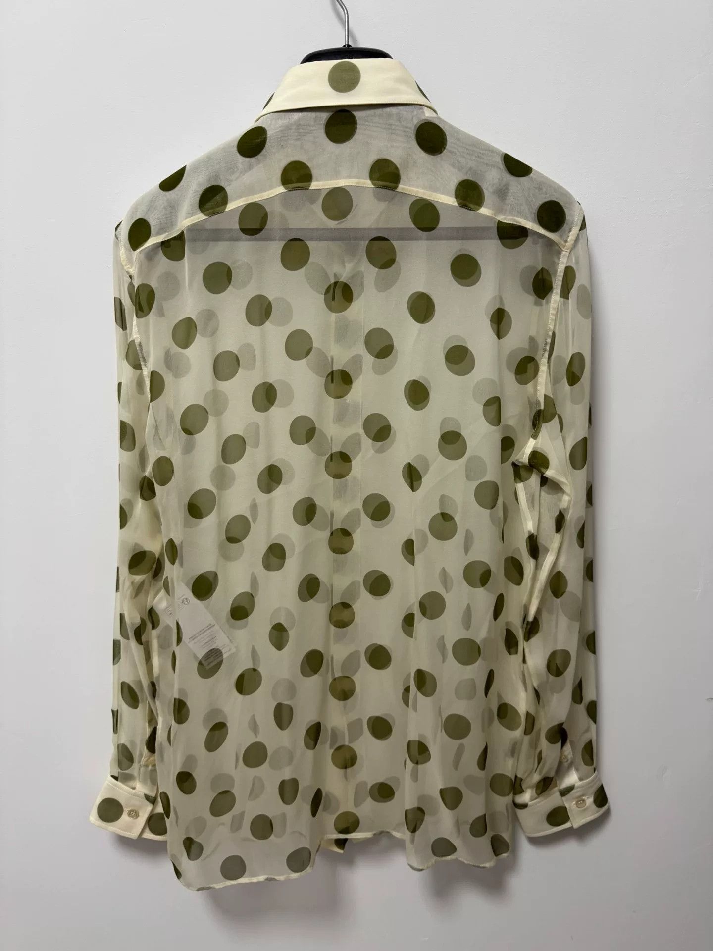Anthony Vaccarello Saint Laurent Polka Dot Silk Shirt Size S / US 4 / IT 40 - 2 Thumbnail