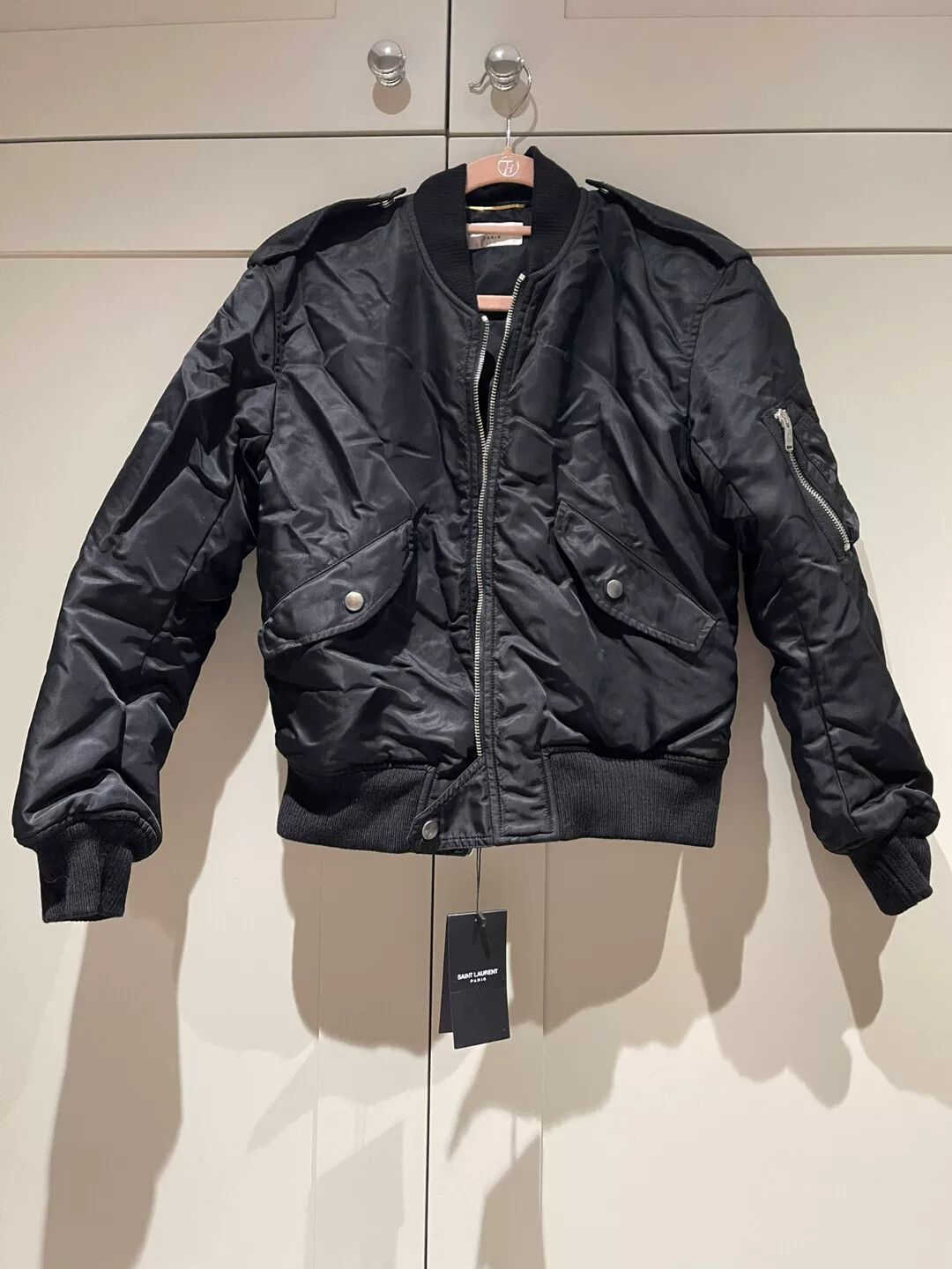 Yves Saint Laurent Saint Laurent Black Bomber Jacket Size S / US 4 / IT 40 - 2 Thumbnail