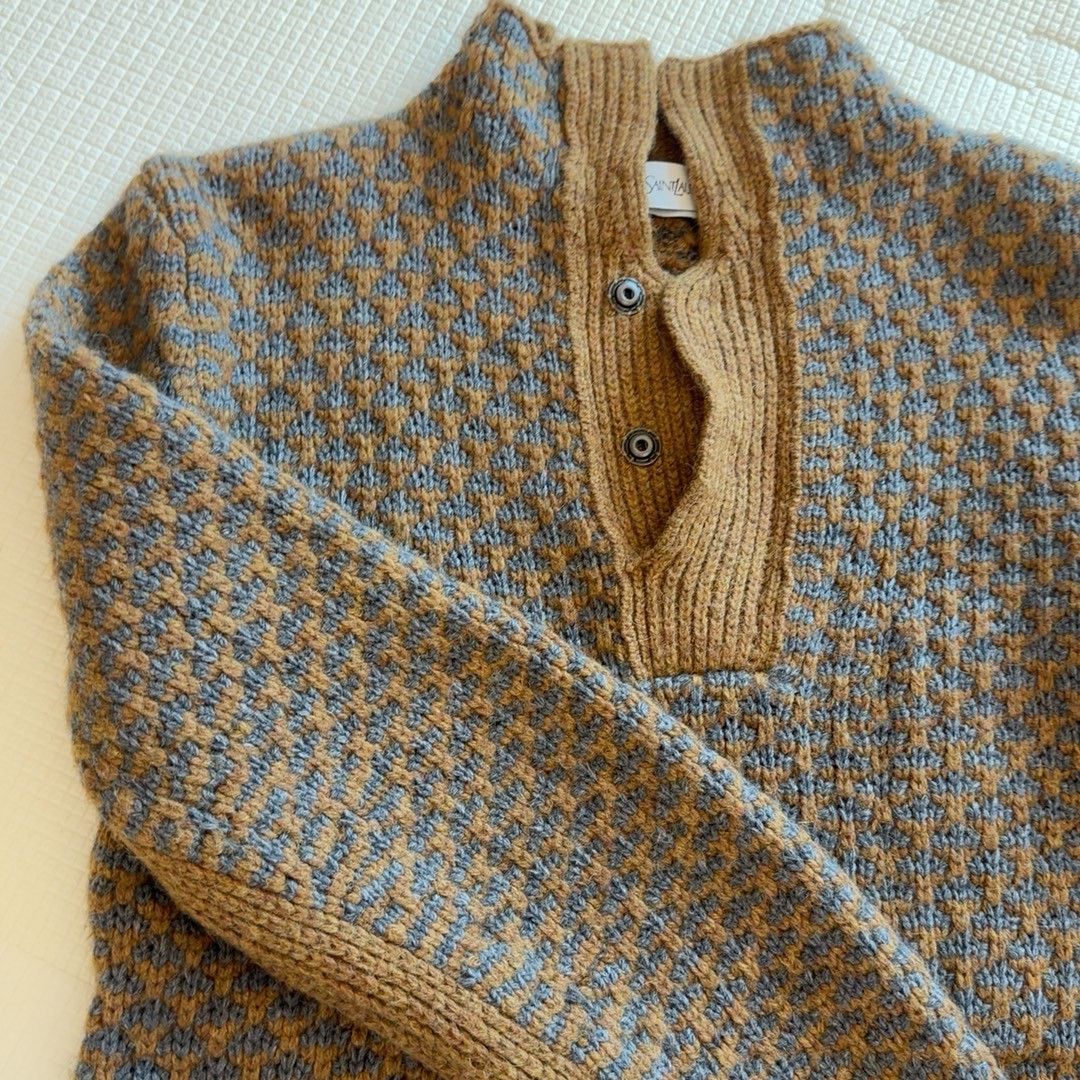 Yves Saint Laurent Saint Laurent Houndstooth Knit Sweater Size US XS / EU 42 / 0 - 2 Thumbnail