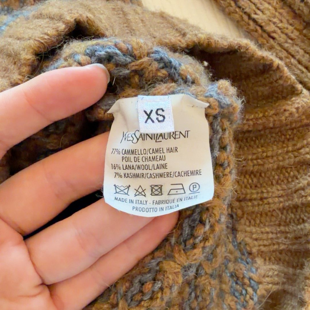 Yves Saint Laurent Saint Laurent Houndstooth Knit Sweater Size US XS / EU 42 / 0 - 6 Thumbnail