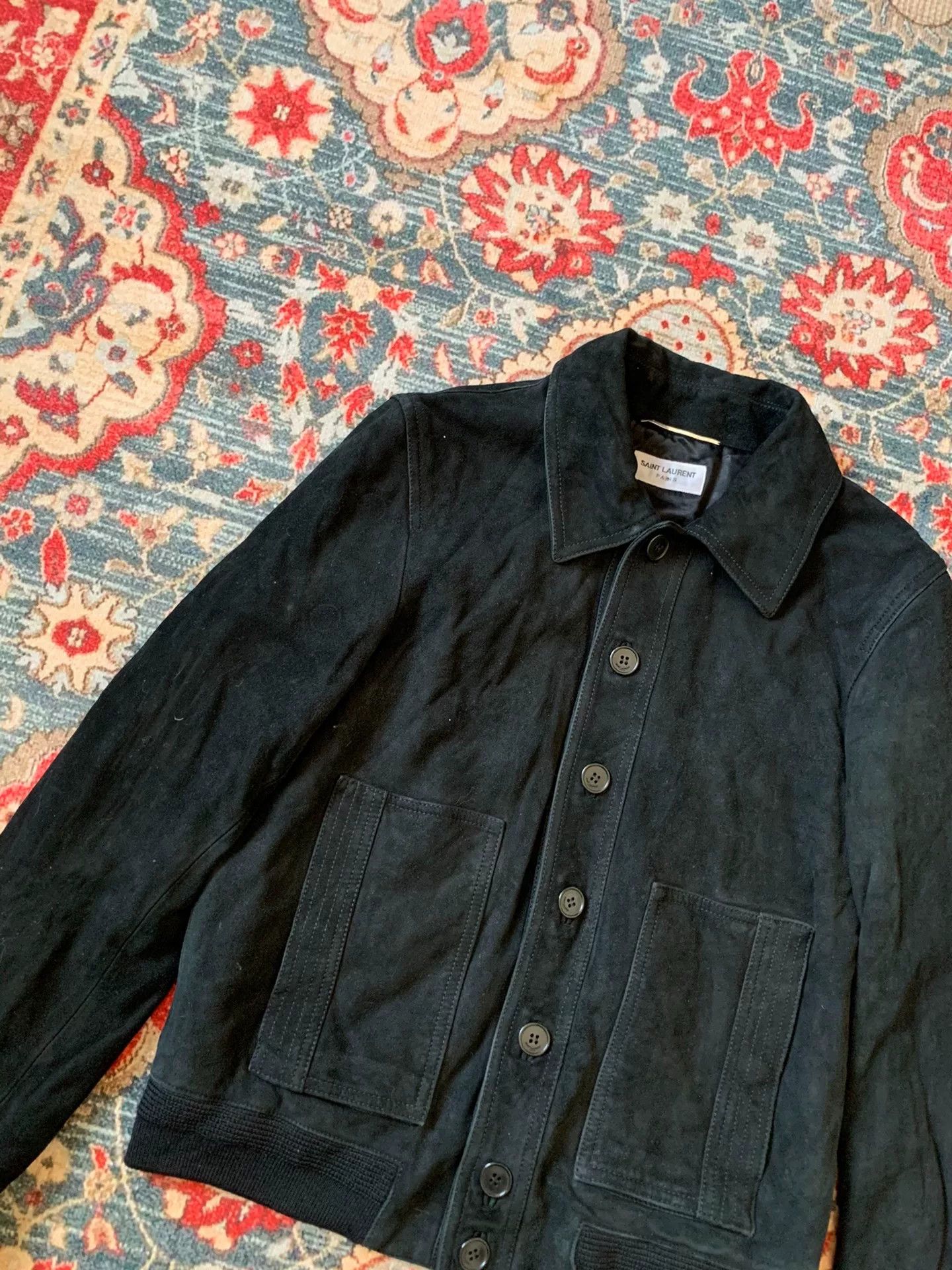 Yves Saint Laurent Saint Laurent Black Suede Jacket Size US S / EU 44-46 / 1 - 2 Thumbnail