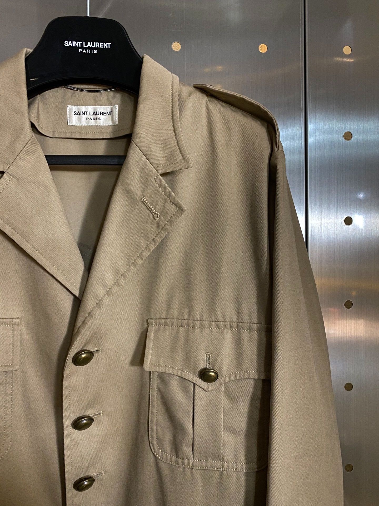 Hedi Slimane Saint Laurent Beige Military Jacket Size US M / EU 48-50 / 2 - 4 Thumbnail