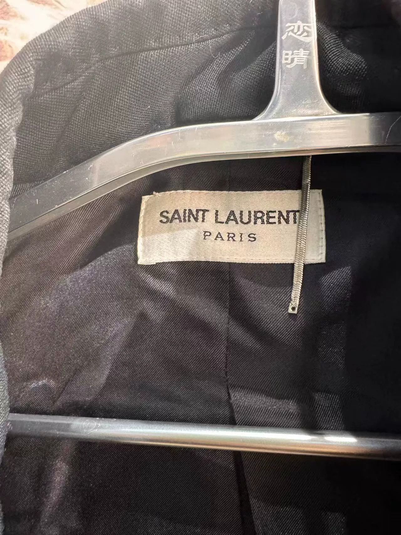 Saint Laurent Paris Saint Laurent Black Satin Lapel Blazer Size US M / EU 48-50 / 2 - 3 Thumbnail