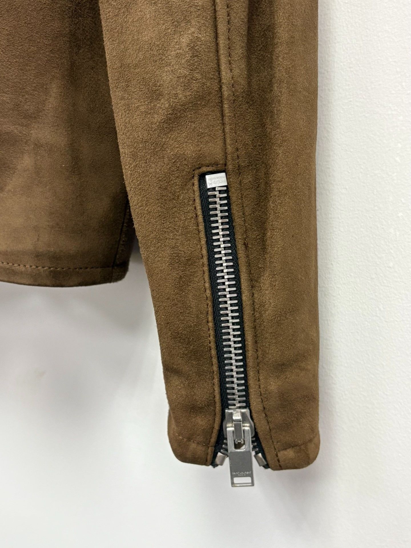 Saint Laurent Paris Saint Laurent Brown Suede Biker Jacket Size XS / US 0-2 / IT 36-38 - 3 Thumbnail