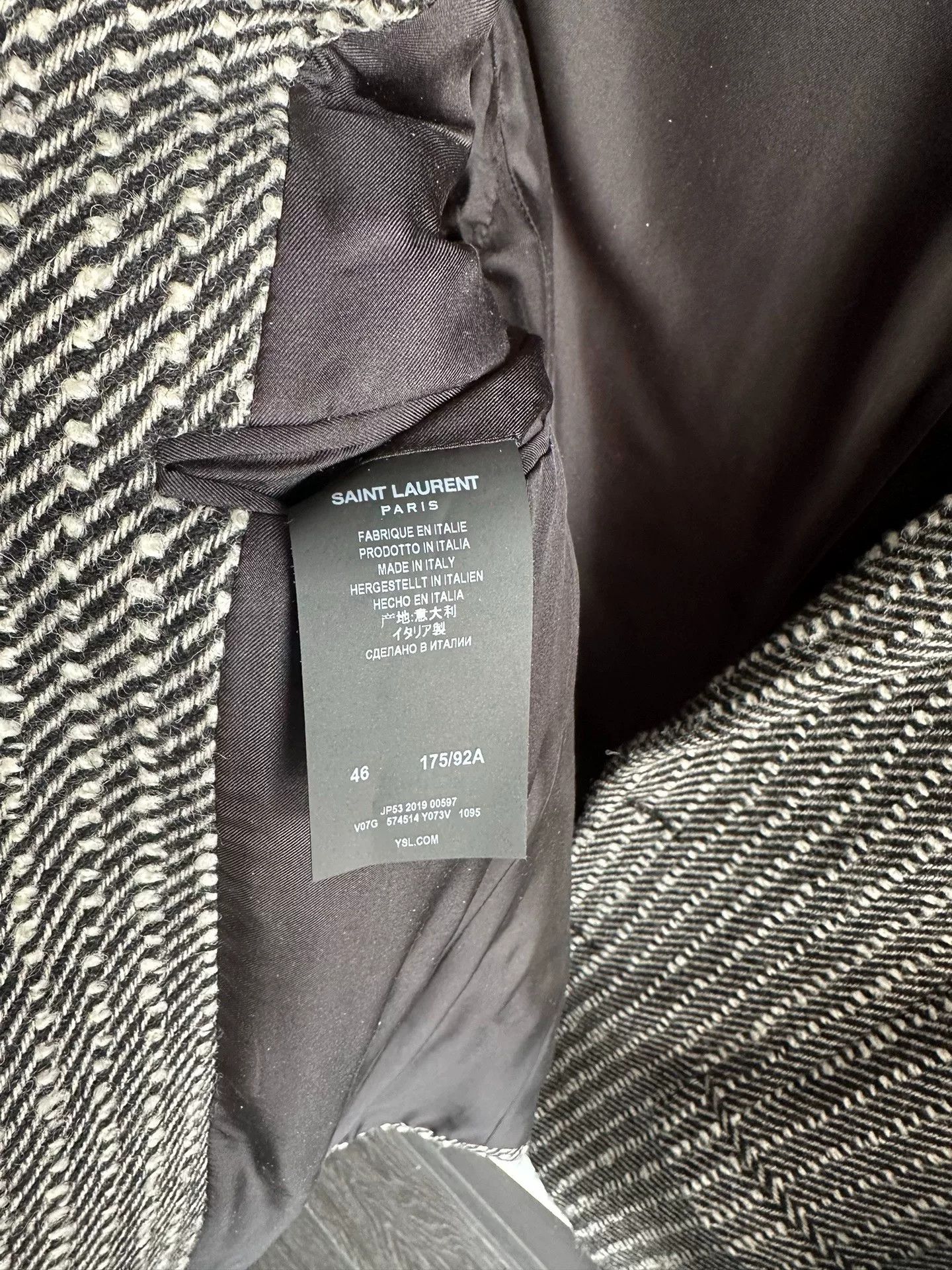 Saint Laurent Paris Saint Laurent Wool Herringbone Blazer Size US S / EU 44-46 / 1 - 3 Thumbnail