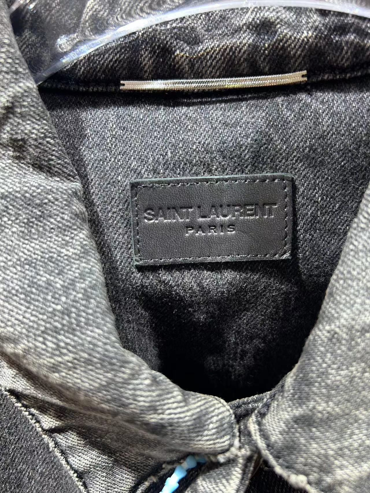 Saint Laurent Paris Saint Laurent FW21 Black Denim Jacket Size US M / EU 48-50 / 2 - 2 Thumbnail