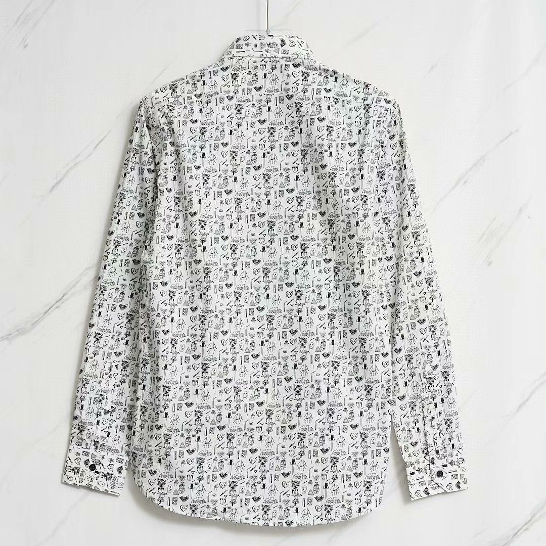Saint Laurent Paris Saint Laurent Men's Doodle Print Shirt Size US XXS / EU 40 - 4 Thumbnail