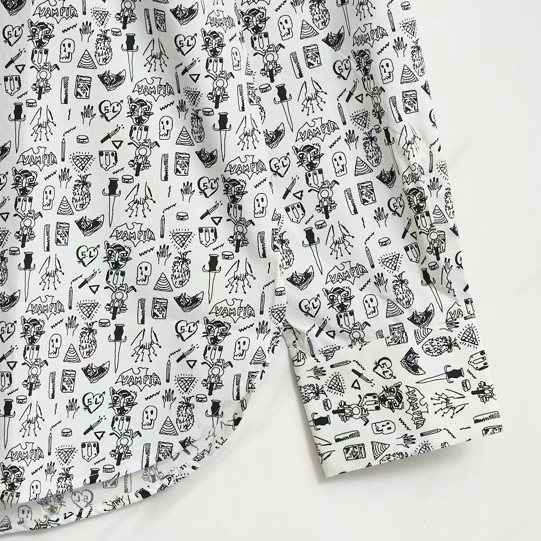 Saint Laurent Paris Saint Laurent Men's Doodle Print Shirt Size US XXS / EU 40 - 3 Thumbnail