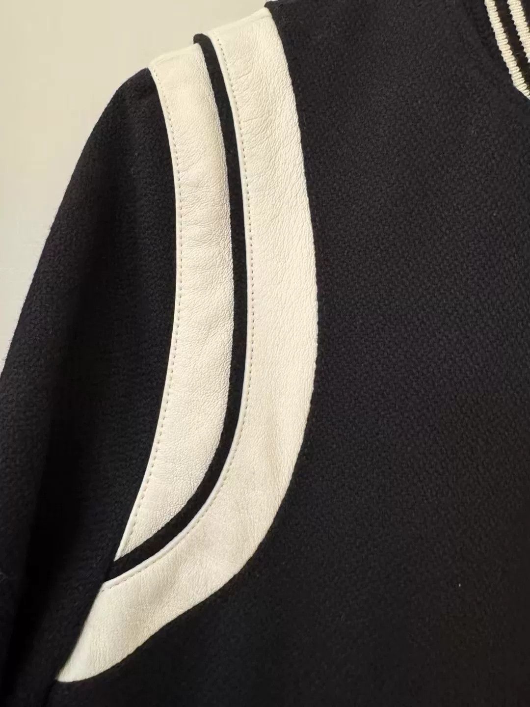 Saint Laurent Paris Saint Laurent Black White Varsity Jacket Size US XXS / EU 40 - 2 Thumbnail