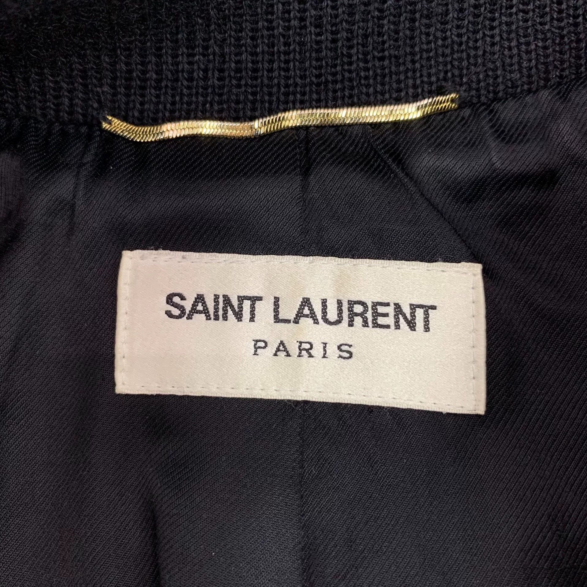 Yves Saint Laurent Saint Laurent Black Striped Leather Sleeve Jacket Size XS / US 0-2 / IT 36-38 - 5 Thumbnail