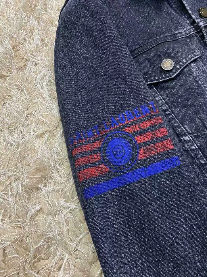 Saint Laurent Paris Saint Laurent Dark Blue Denim Jacket Size US M / EU 48-50 / 2 - 4 Thumbnail