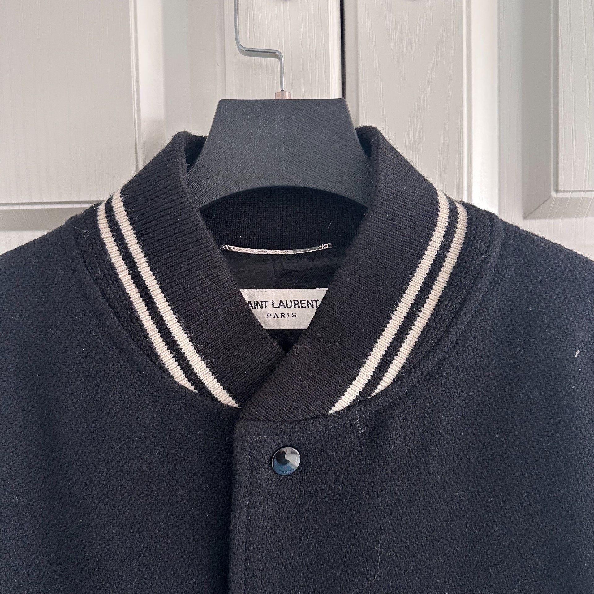 Saint Laurent Paris Saint Laurent Black White Varsity Jacket Size US L / EU 52-54 / 3 - 2 Thumbnail
