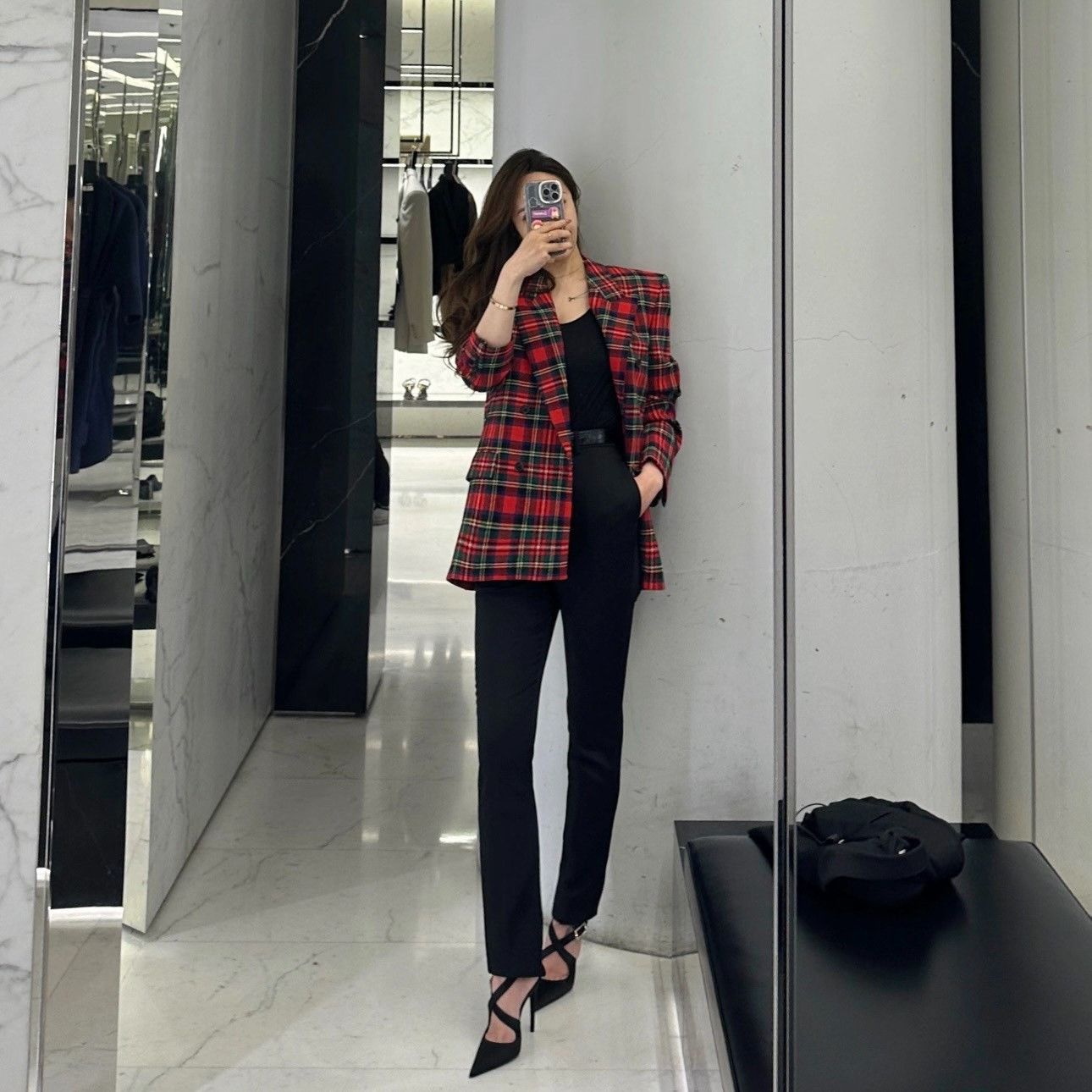 Saint Laurent Paris Saint Laurent YSL Plaid Wool Blazer Size S / US 4 / IT 40 - 5 Thumbnail