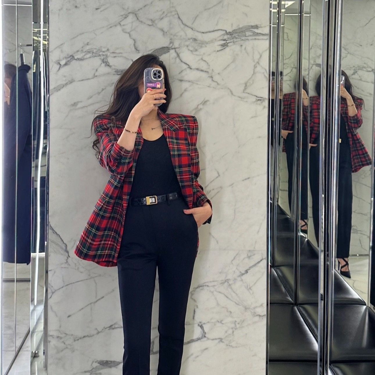 Saint Laurent Paris Saint Laurent YSL Plaid Wool Blazer Size S / US 4 / IT 40 - 6 Thumbnail