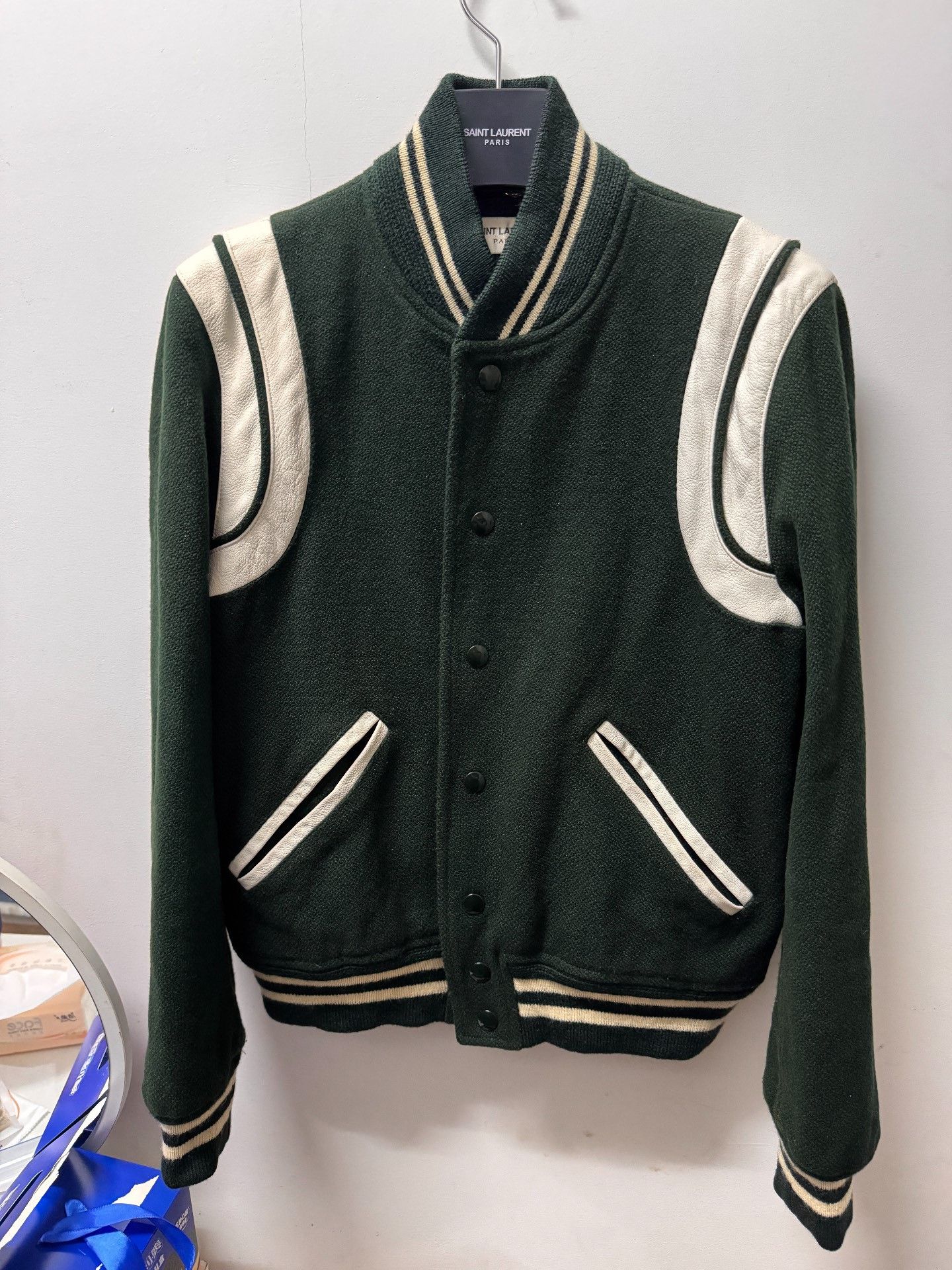 Saint Laurent Paris Saint Laurent Green Varsity Jacket Size US M / EU 48-50 / 2 - 4 Thumbnail