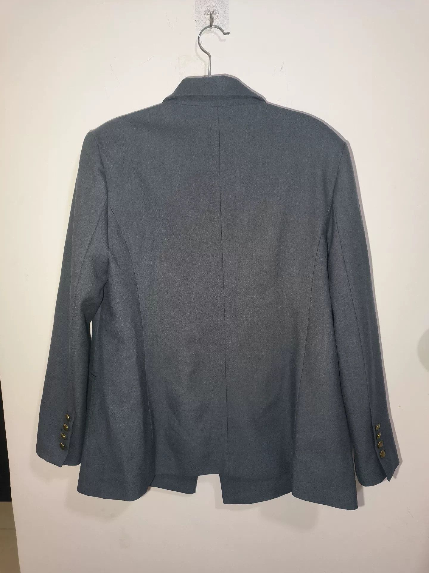 Saint Laurent Paris Saint Laurent Gray Double-Breasted Blazer Size L / US 10 / IT 46 - 2 Thumbnail