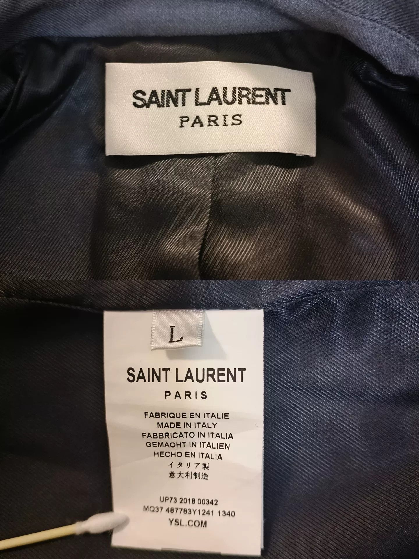 Saint Laurent Paris Saint Laurent Gray Double-Breasted Blazer Size L / US 10 / IT 46 - 8 Thumbnail